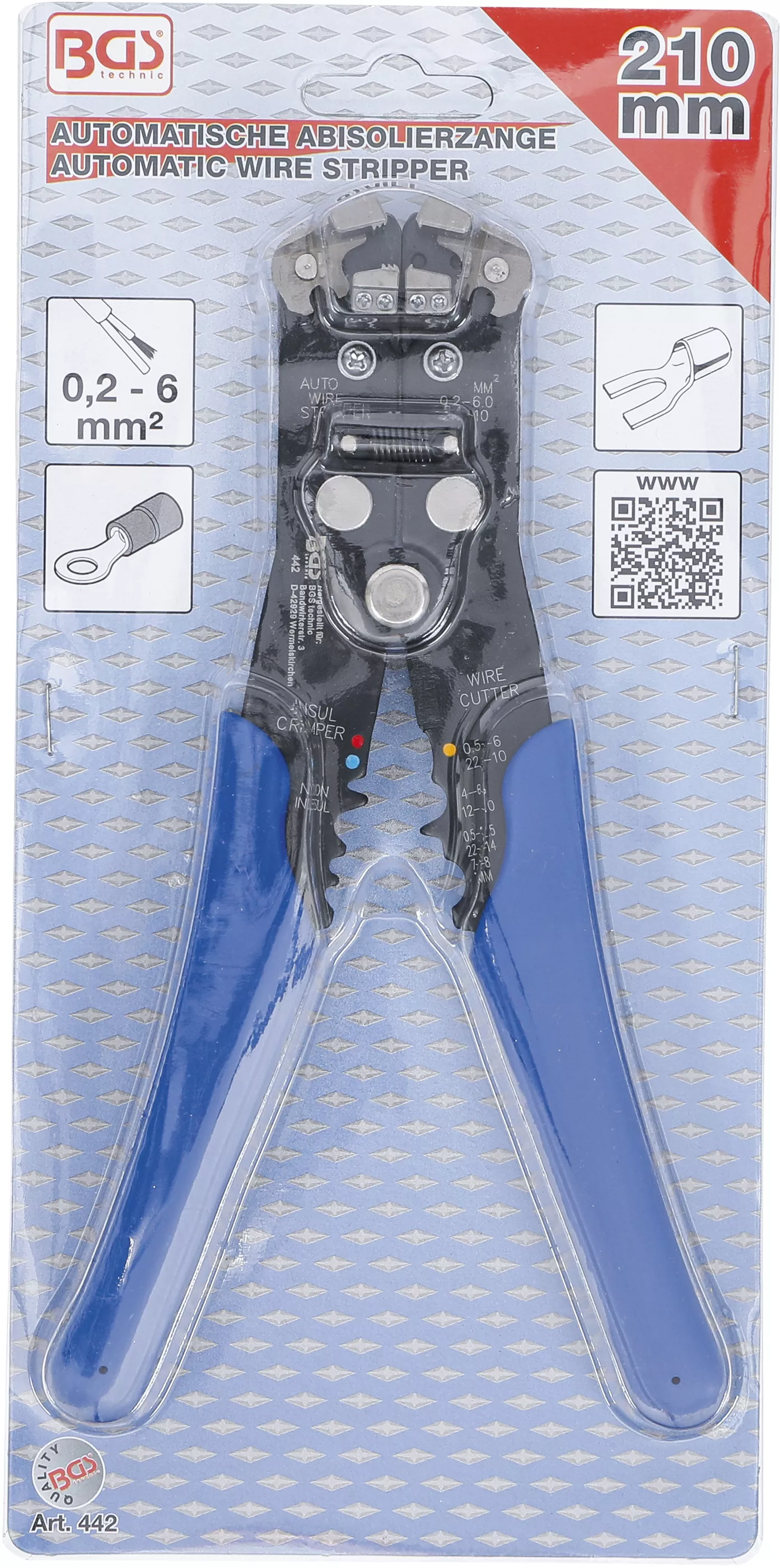Cleste de dezizolat automat | pentru sarma-o 0,13 - 6 mm² | 210 mm [4]