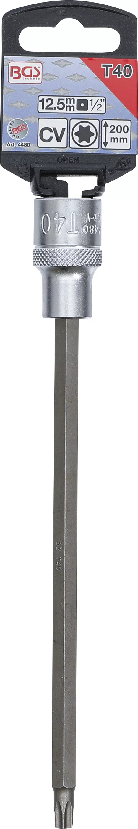 Bit | Lungime 200 mm | 12,5 mm (1/2") | Profil T (pentru Torx) T40 [2]