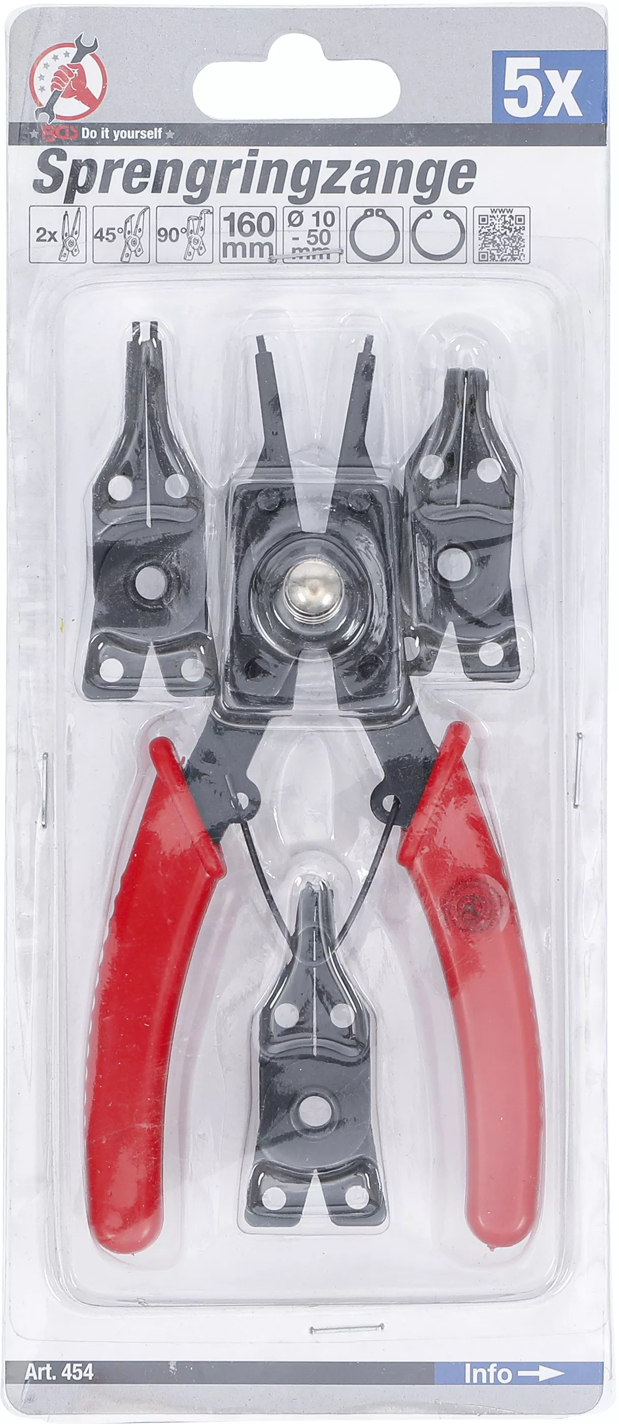 Cleste inele de siguranta cu capete interschimbabile | 160 mm | 5 piese [4]