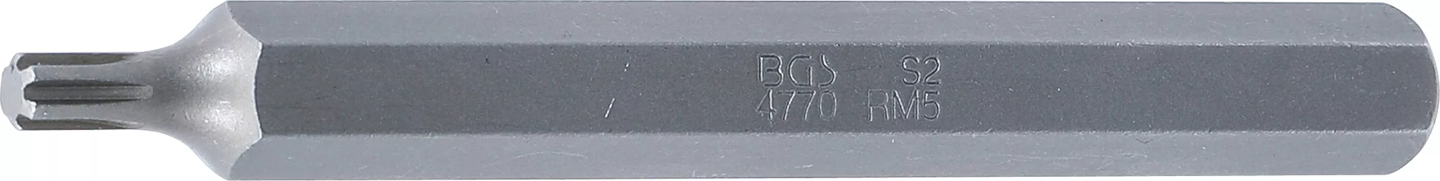 Scule - Bit | Lungime 100 mm | Antrenare 6 colturi exterior 10 mm (3/8") | Profil pana (pentru RIBE) M5