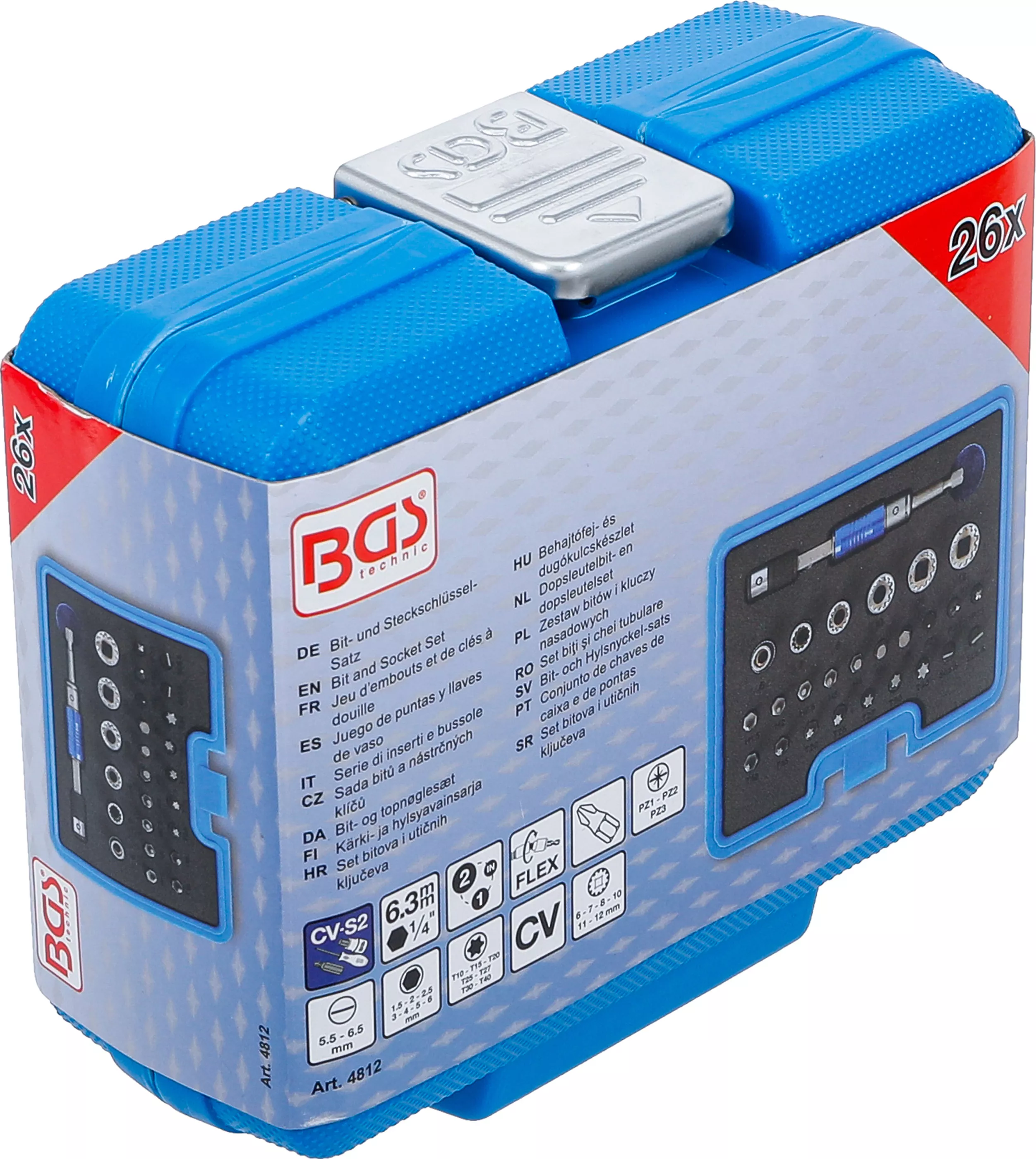 Set biti si chei tubulare | antrenare hexagon exterior 6,3 mm (1/4") | 2-IN-1 | 26 piese [7]