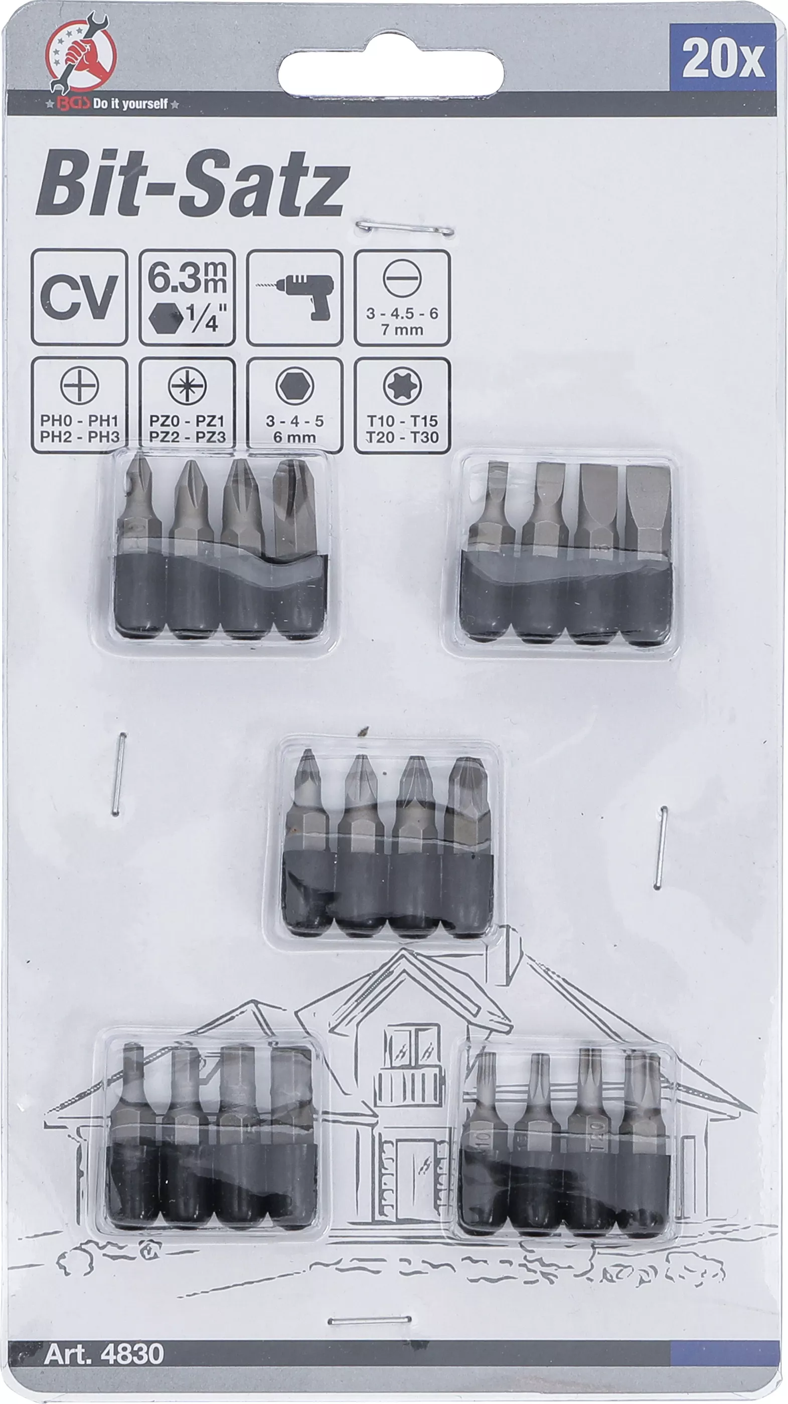 Set biti | Antrenare hexagon exterior 6,3 mm (1/4") | 20 piese [3]