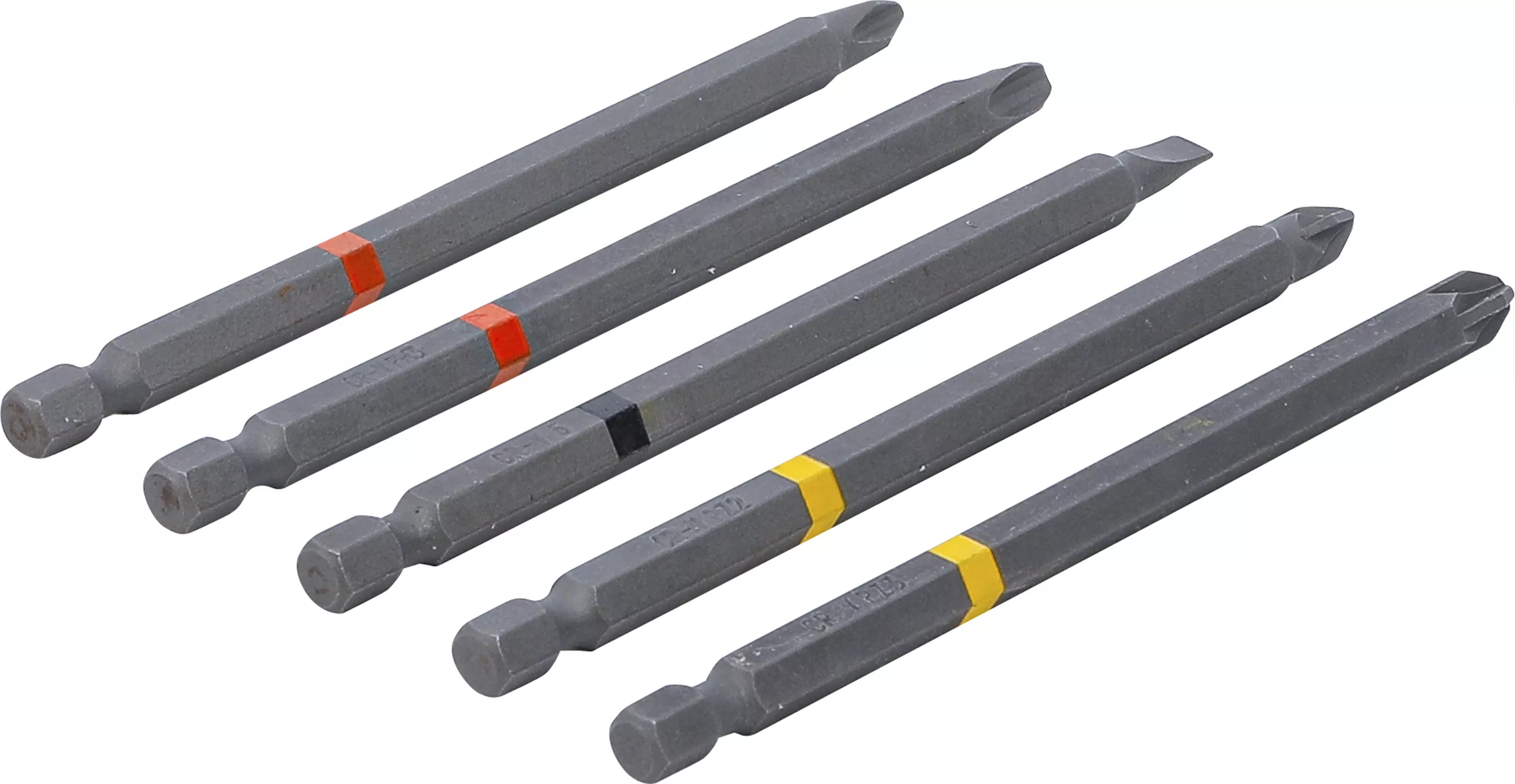 Set biti | Antrenare hexagon exterior 6,3 mm (1/4") | Cap cruce PH, Cap cruce PZ, lama dreapta | Lungime 110 mm | 5 piese [3]