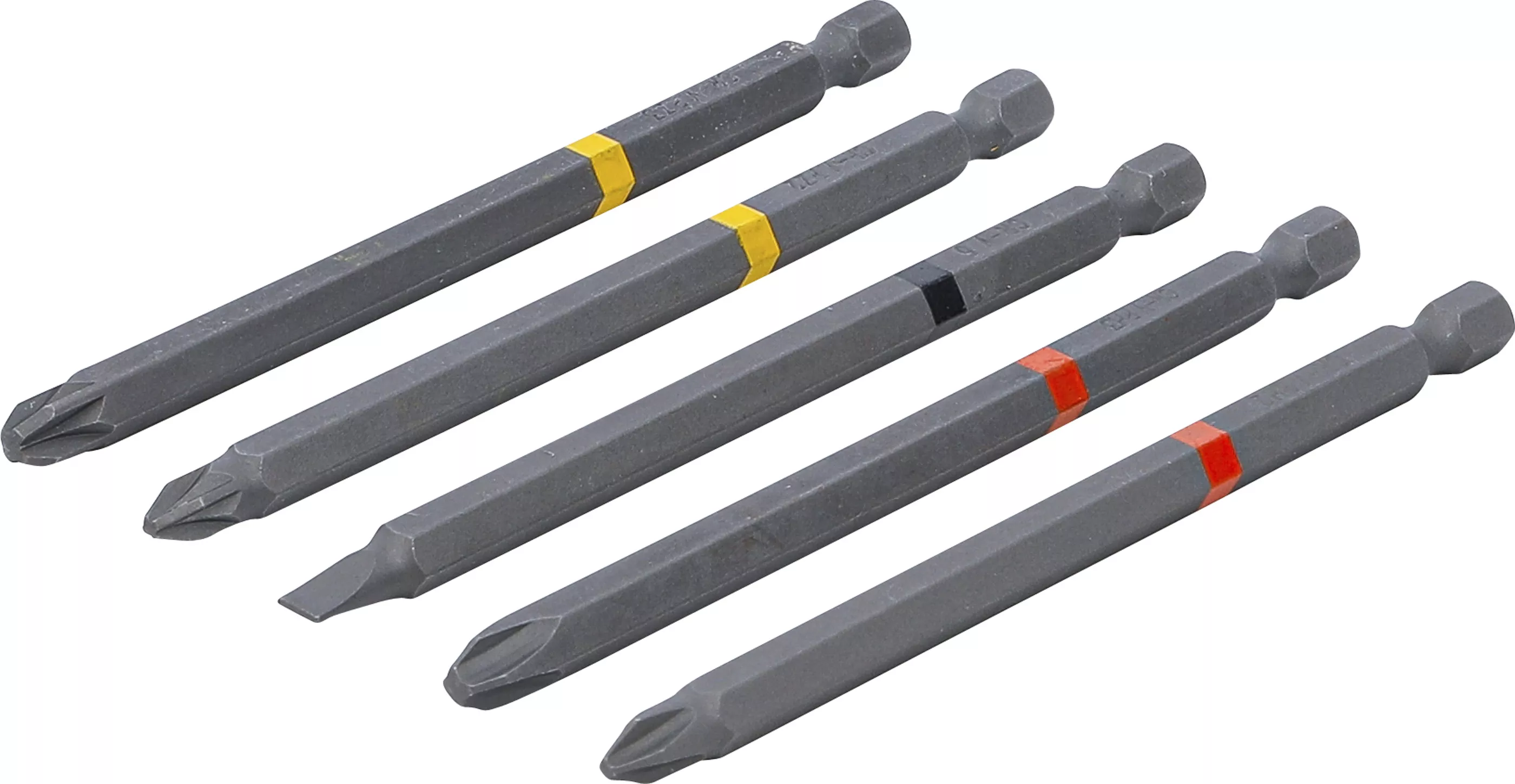 Set biti | Antrenare hexagon exterior 6,3 mm (1/4") | Cap cruce PH, Cap cruce PZ, lama dreapta | Lungime 110 mm | 5 piese [1]
