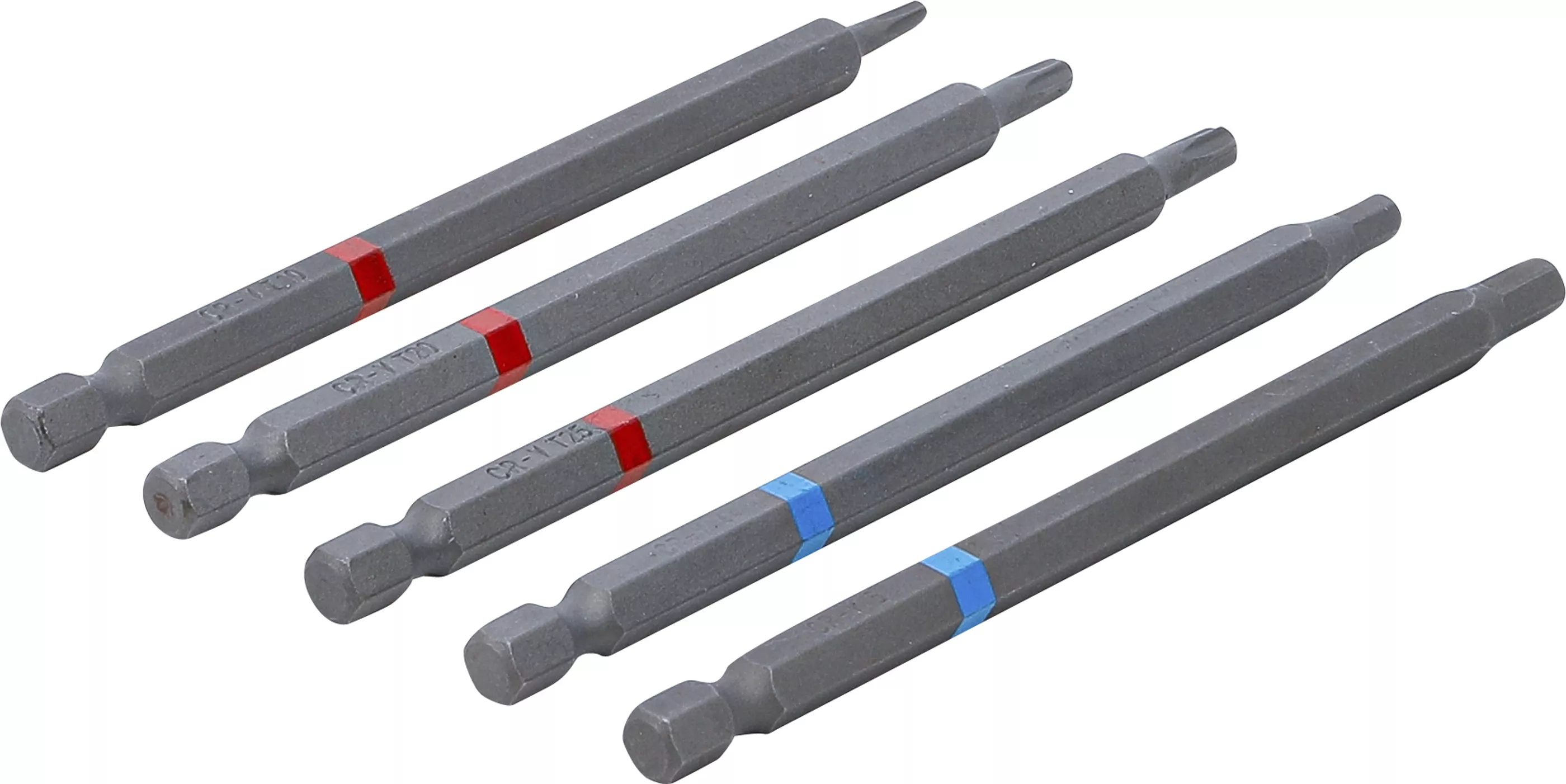 Set biti | Antrenare hexagon exterior 6,3 mm (1/4") | Hexagon interior, Profil T (pentru Torx) | Lungime 110 mm | 5 piese [2]
