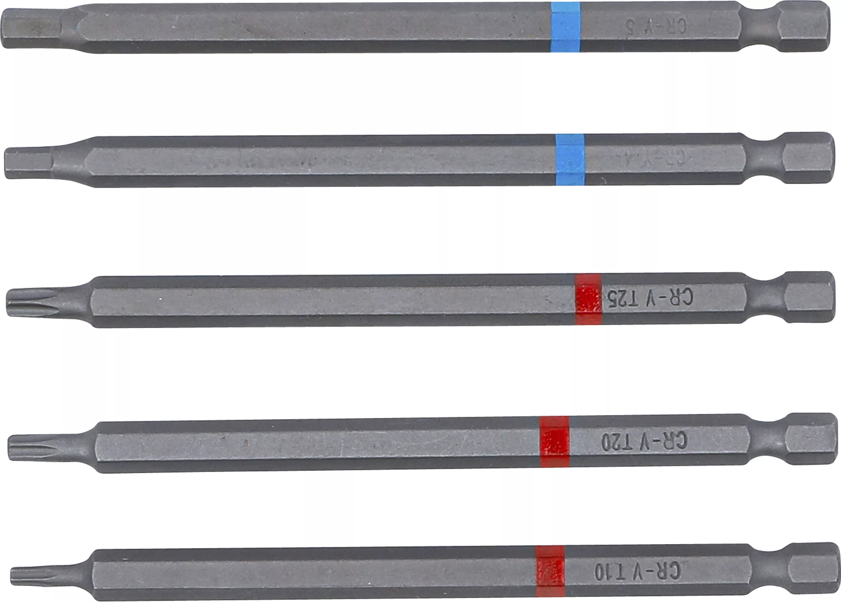 Set biti | Antrenare hexagon exterior 6,3 mm (1/4") | Hexagon interior, Profil T (pentru Torx) | Lungime 110 mm | 5 piese [3]