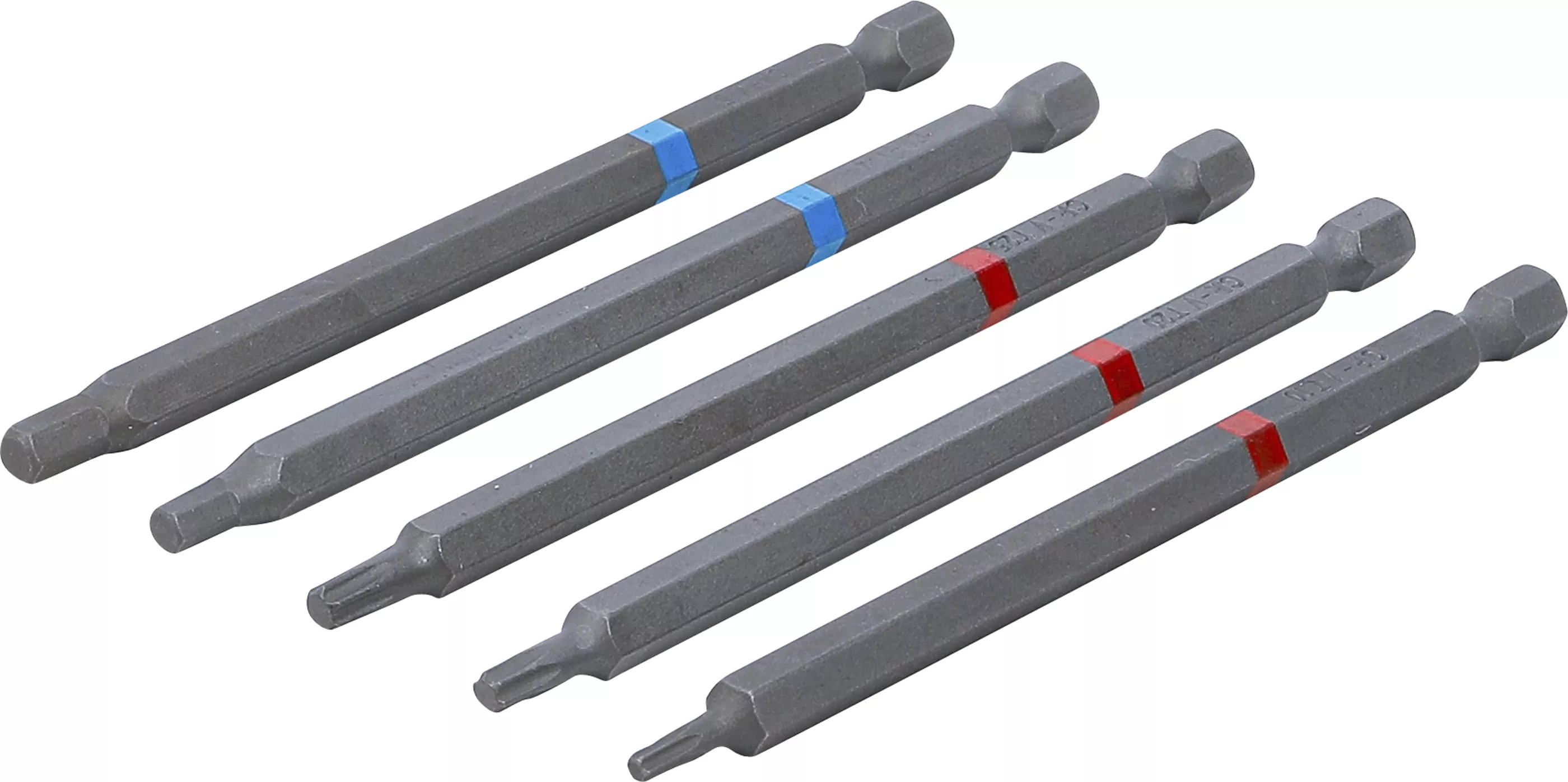 Set biti | Antrenare hexagon exterior 6,3 mm (1/4") | Hexagon interior, Profil T (pentru Torx) | Lungime 110 mm | 5 piese [1]