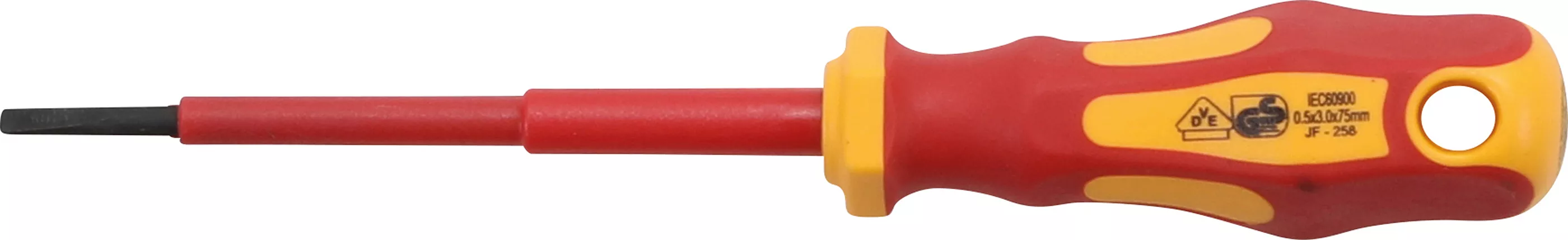 Scule pentru tensiune înaltă / Scule izolate - surubelnita VDE | lama dreapta 3 mm | Lungime lama 75 mm
