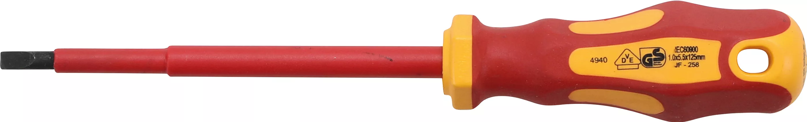 Scule pentru tensiune înaltă / Scule izolate - surubelnita VDE | lama dreapta 5,5 mm | Lungime lama 125 mm