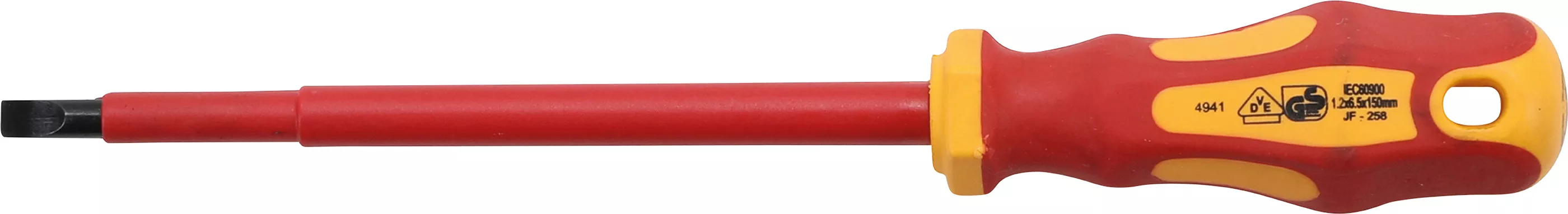 Scule pentru tensiune înaltă / Scule izolate - surubelnita VDE | lama dreapta 6,5 mm | Lungime lama 150 mm