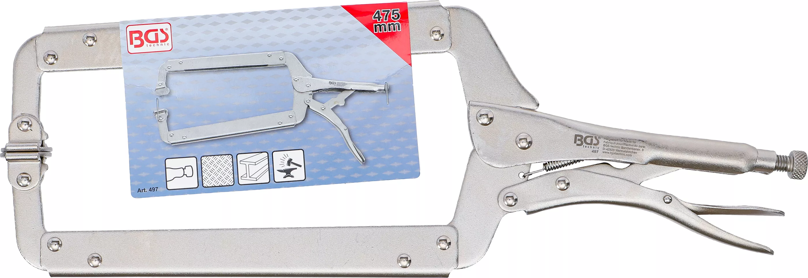 Cleste cu blocare pentru sudura in colturi | 475 mm [5]