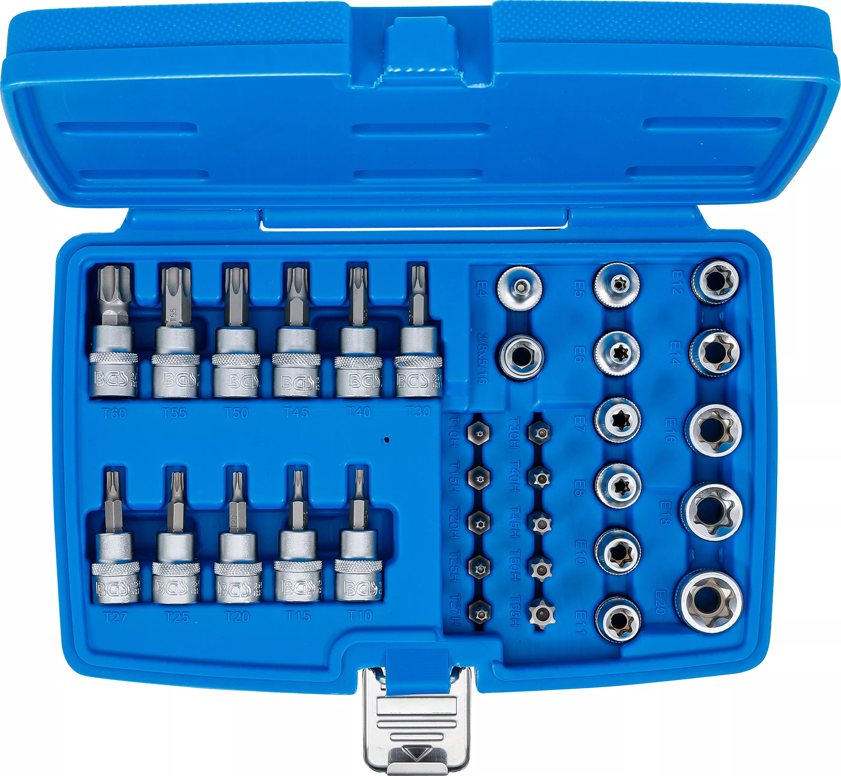 Set biti si chei tubulare | 10 mm (3/8") | Profil T (pentru Torx) | 34 piese [4]