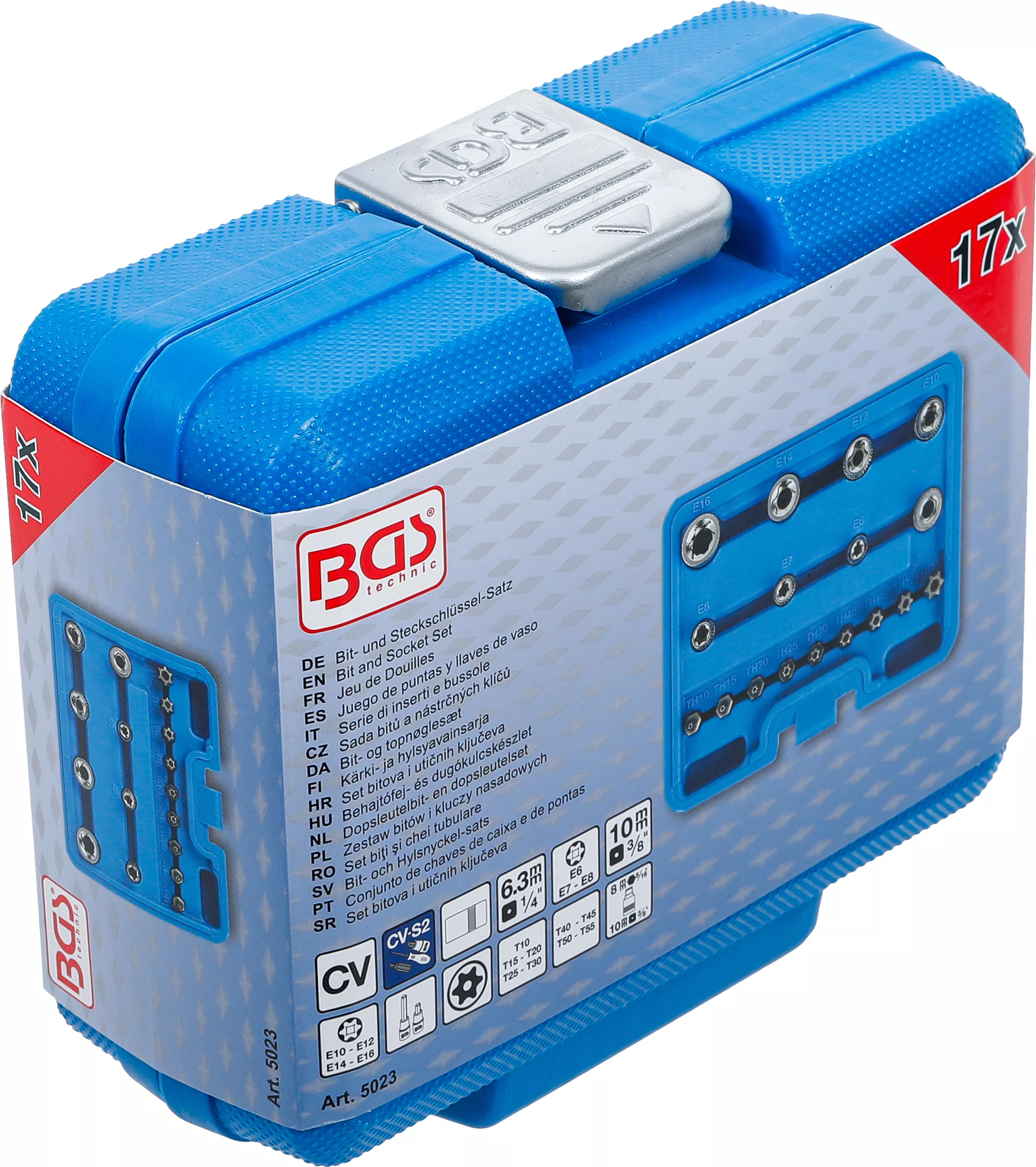Set biti si chei tubulare | Profil E / Profil T (pentru Torx) | 17 piese [6]