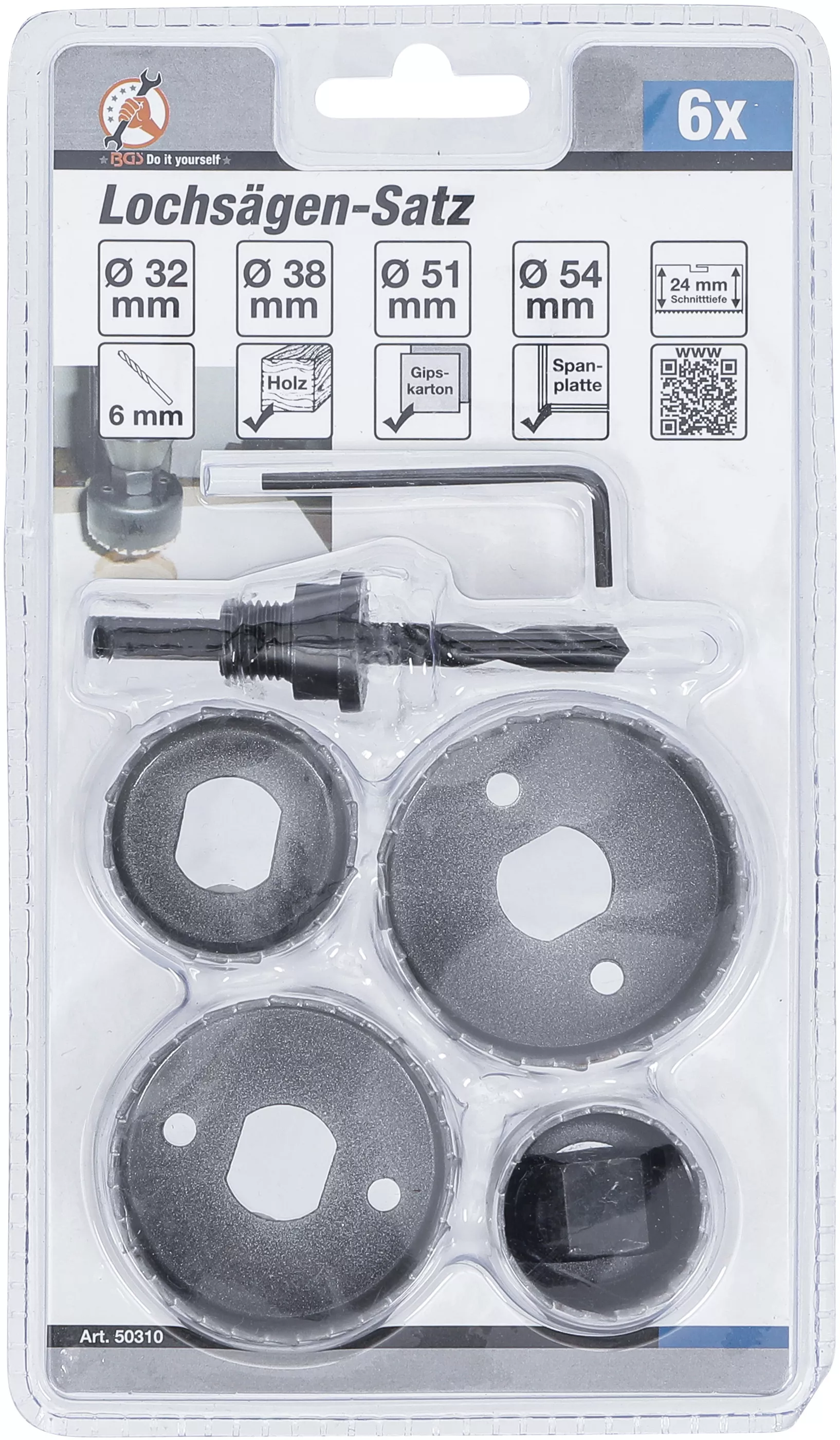 Set coroane de taiere | o 32 - 54 mm | Adancime 24 mm | 6 piese [2]