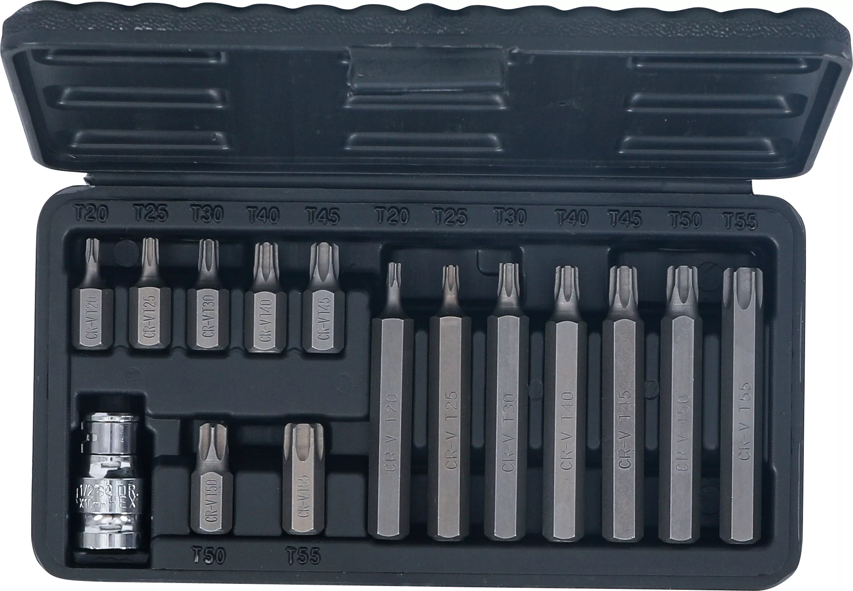 Set biti | Antrenare hexagon exterior 10 mm (3/8") | Profil T (pentru Torx) | 15 piese [4]