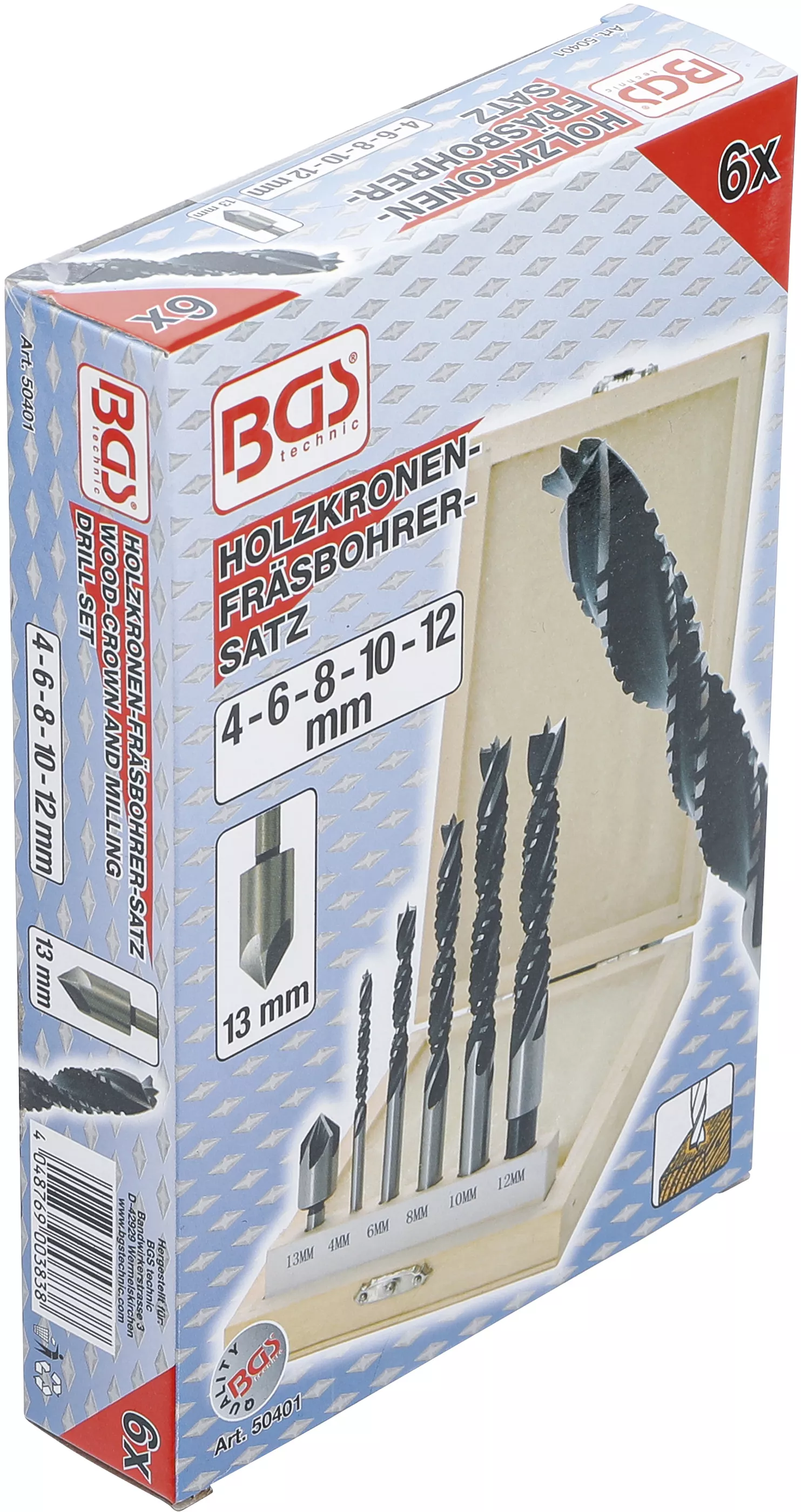 Set burghie-freza coroane lemn | 4 - 12 mm | 6 piese [6]