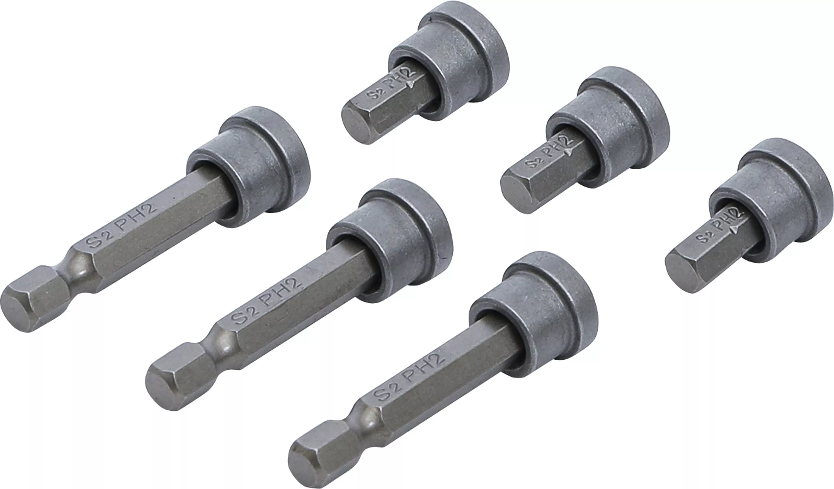 Set biti cu opritor pe adancime | pentru placi din gips-carton | antrenare hexagon exterior 6,3 mm (1/4") | crestatura in cruce PH2 | 6 piese [2]