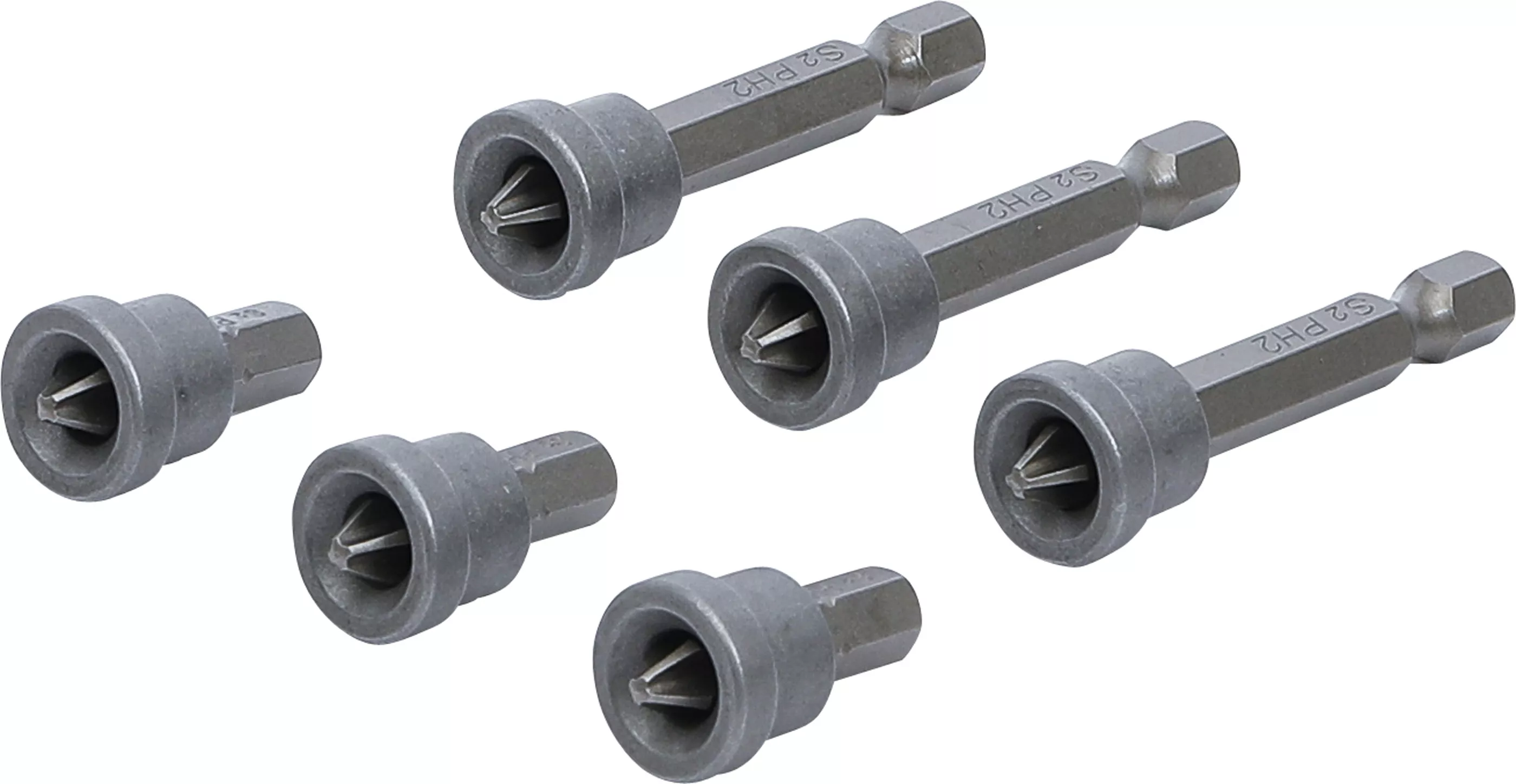 Set biti cu opritor pe adancime | pentru placi din gips-carton | antrenare hexagon exterior 6,3 mm (1/4") | crestatura in cruce PH2 | 6 piese [1]