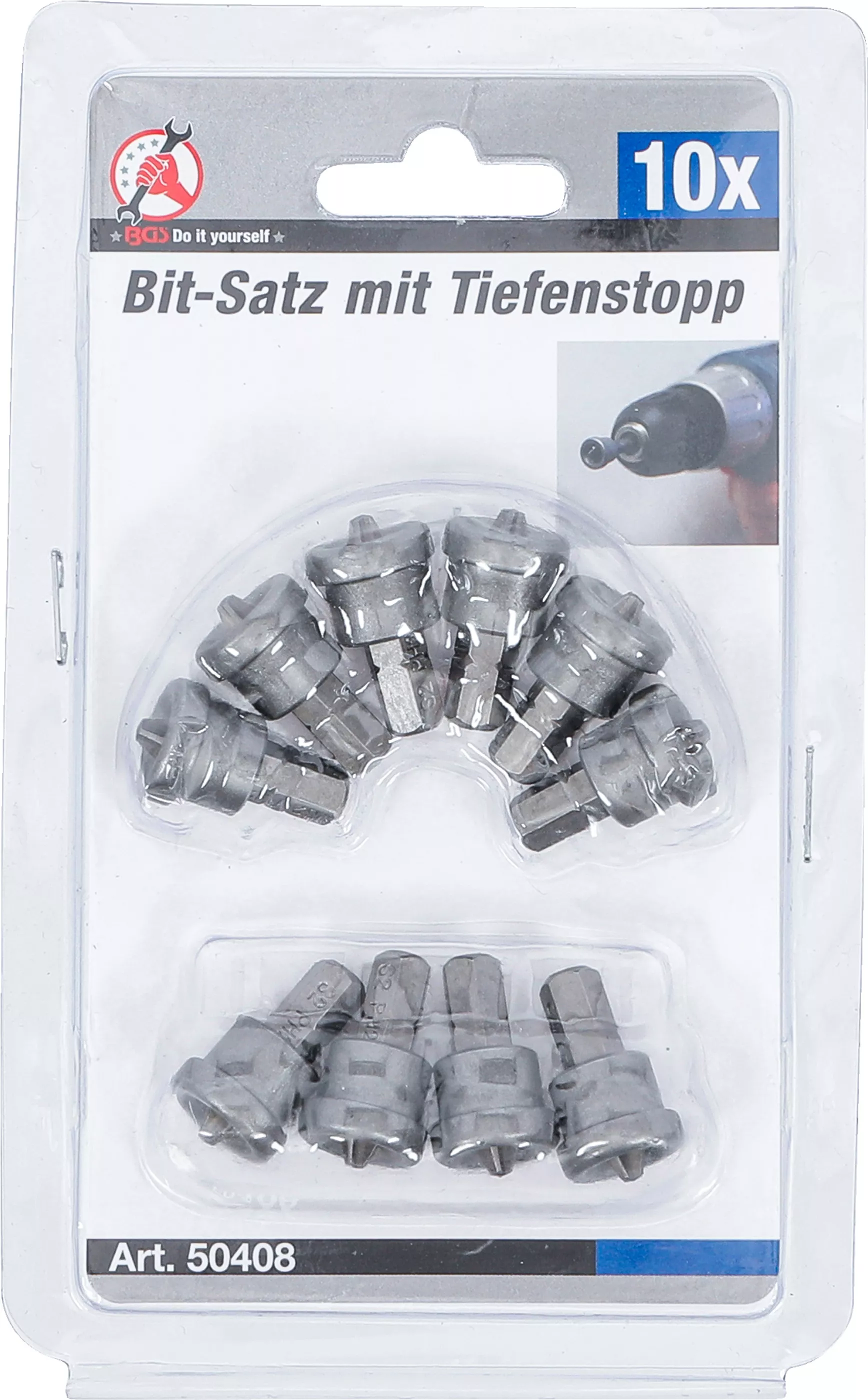 Set biti cu opritor pe adancime | pentru placi din gips-carton | antrenare hexagon exterior 6,3 mm (1/4") | crestatura in cruce PH2 | 10 piese [4]
