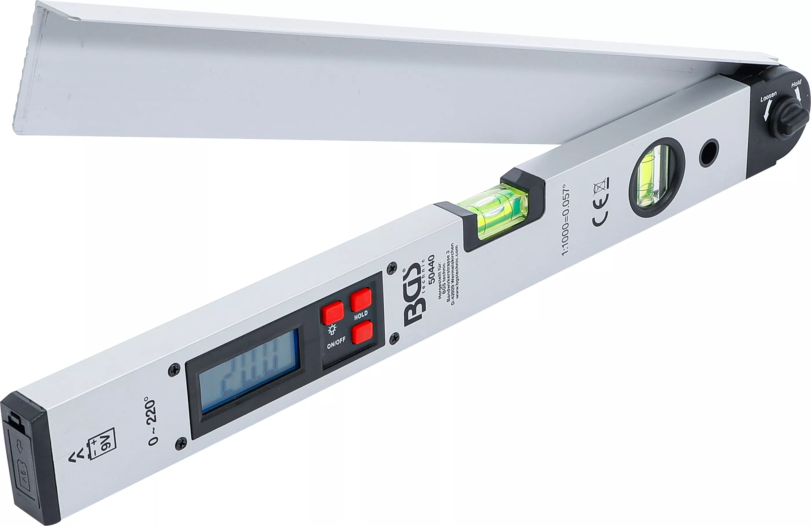 Calibre de măsurare - Nivela cu goniometru digital cu LCD | 450 mm