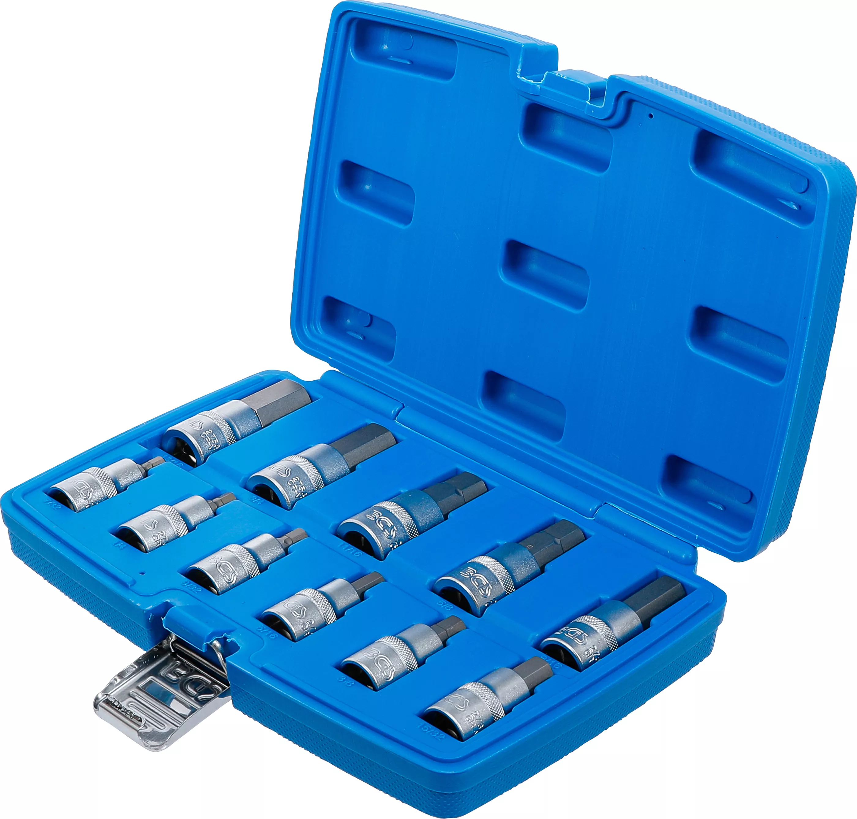 Set biti | 12,5 mm (1/2") | hexagon interior 7/32 - 13/16" | Marimi in toli | 11 piese [3]