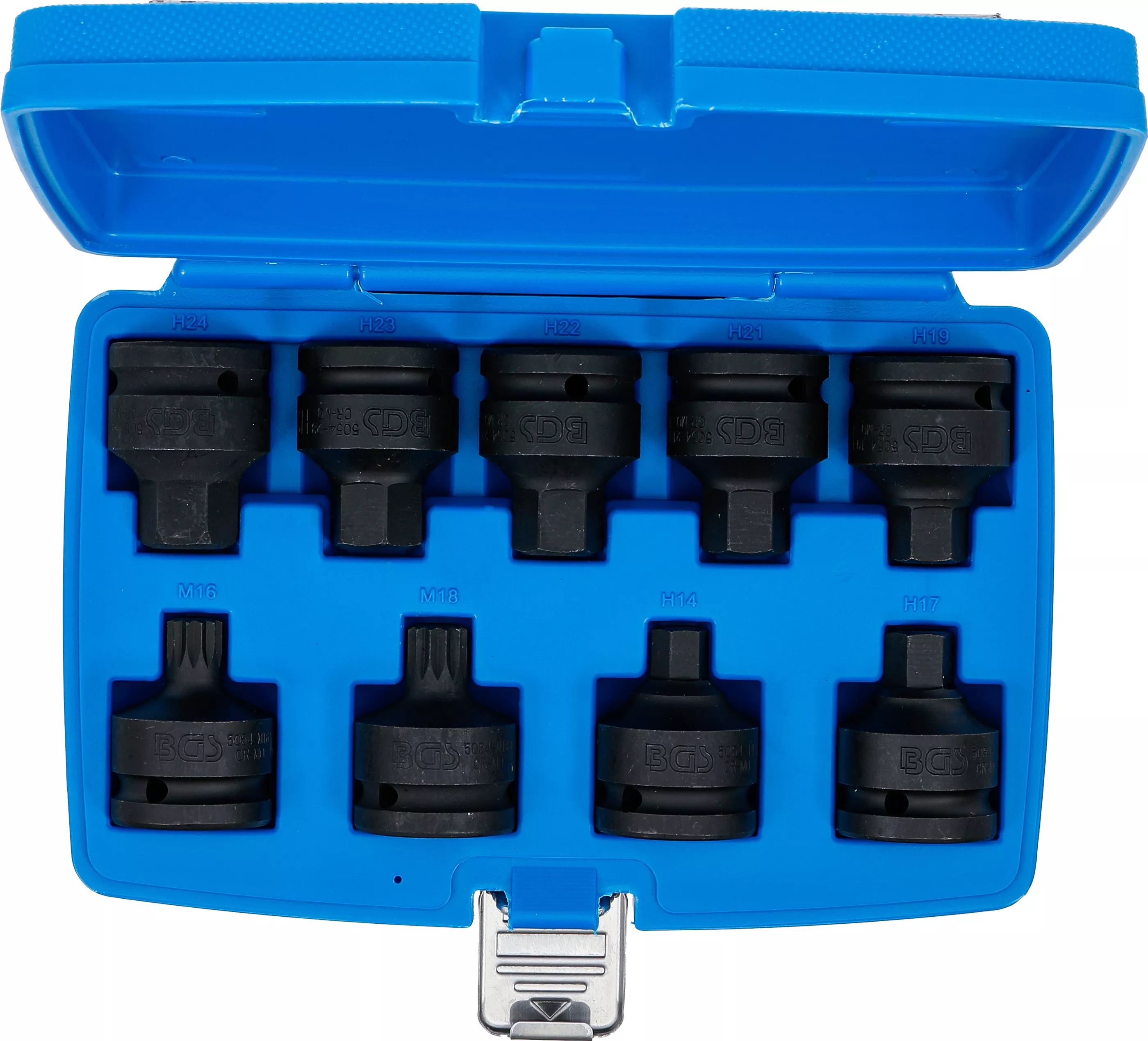 Set capete biti de impact | 20 mm (3/4") | hexagon interior, Dantura interioara multipla (pentru XZN) | 9 piese [4]