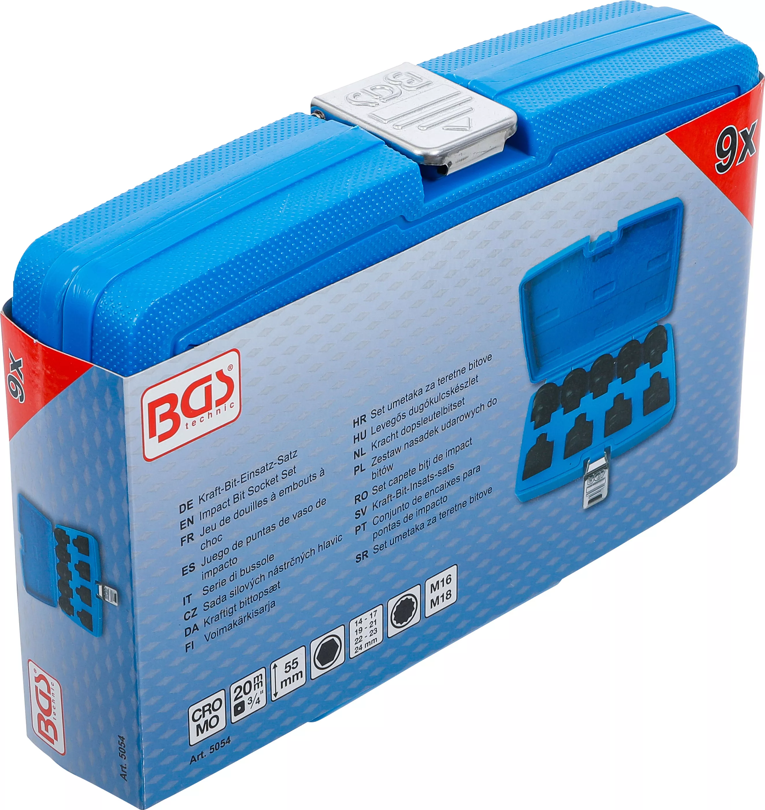 Set capete biti de impact | 20 mm (3/4") | hexagon interior, Dantura interioara multipla (pentru XZN) | 9 piese [6]