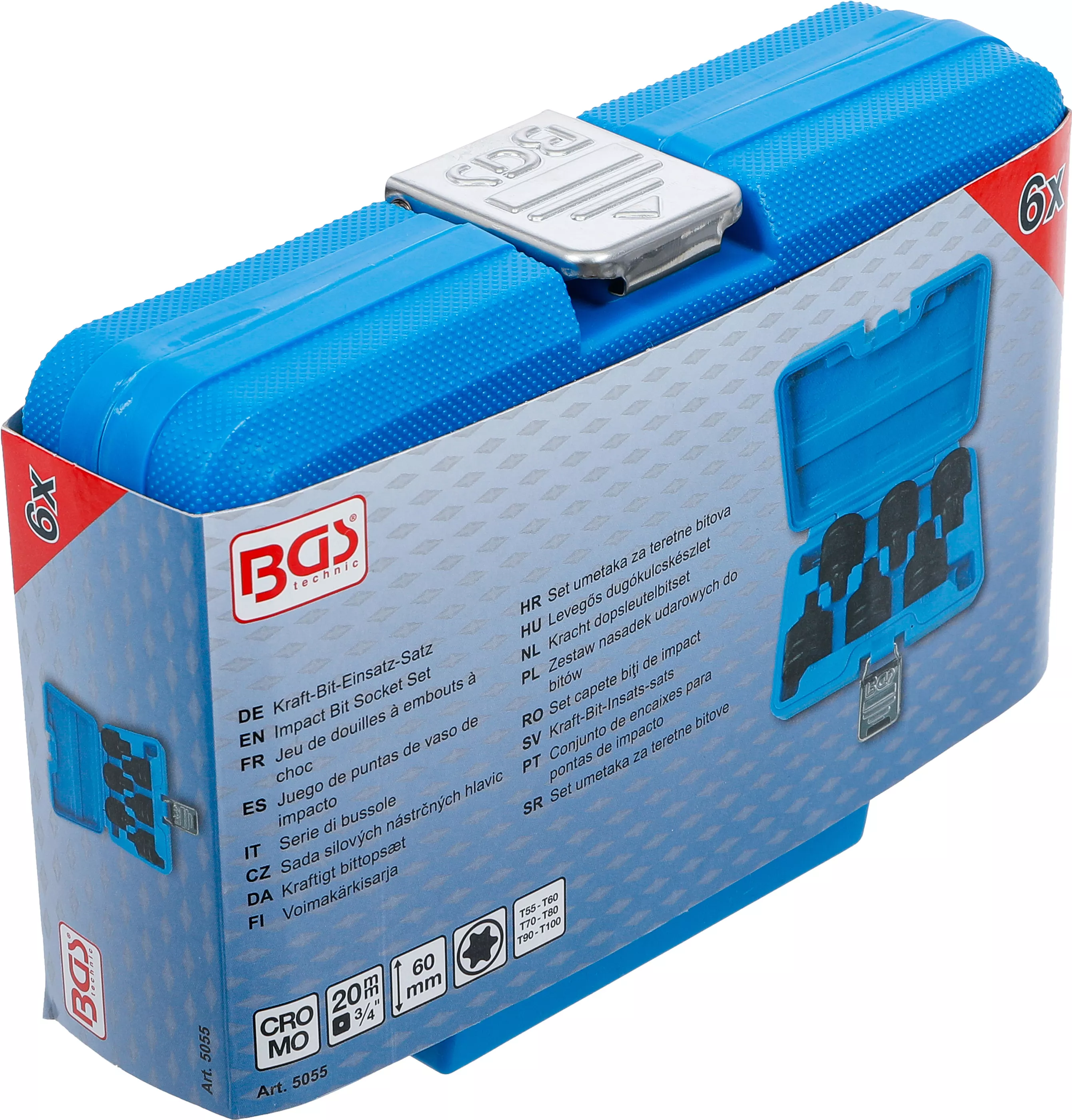 Set capete biti de impact | 20 mm (3/4") | Profil T (pentru Torx) T55 - T100 | 6 piese [6]