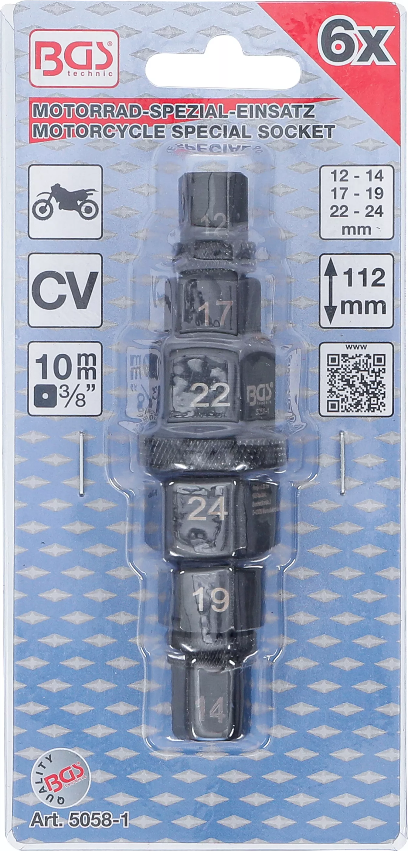 Cap cheie special pentru motociclete | 10 mm (3/8") | 12 - 24 mm [5]