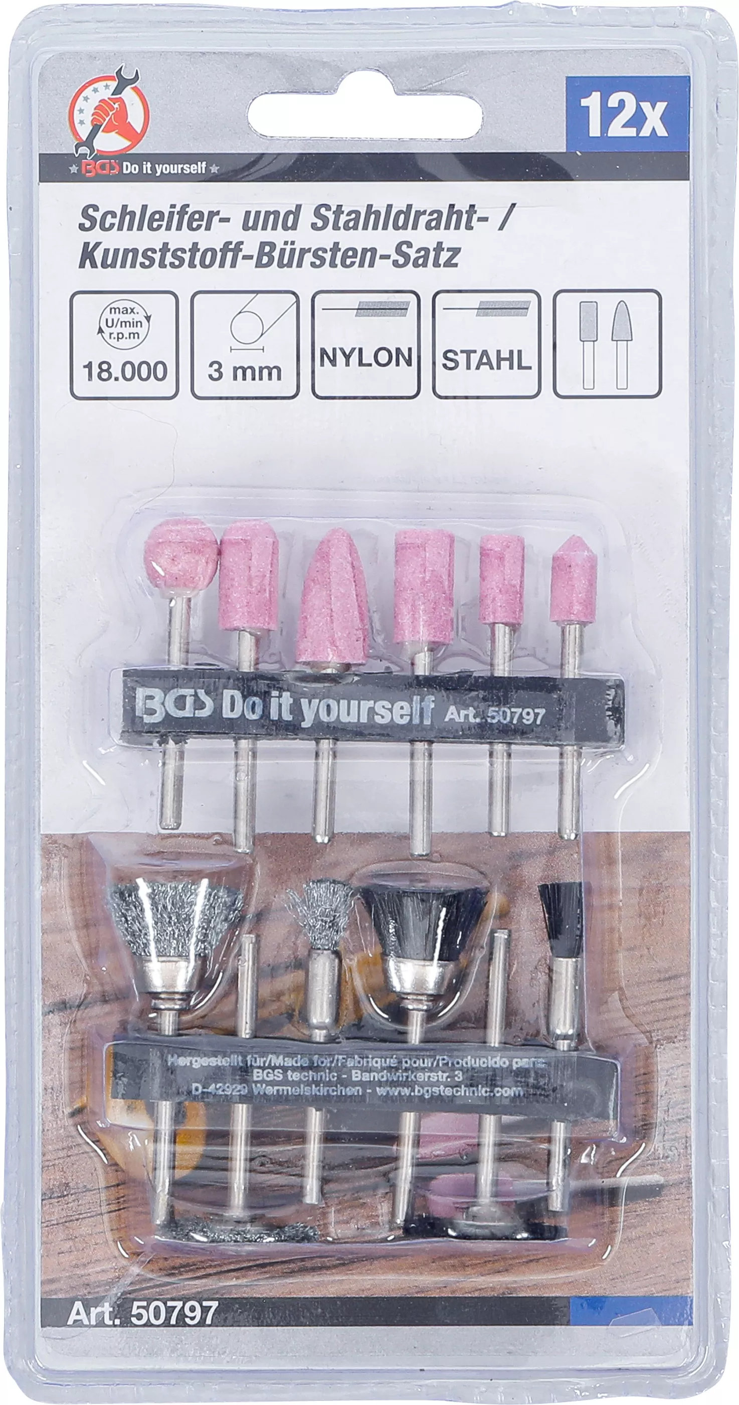 Set perii de plastic / de slefuitor si din sarma de otel | 12 piese [5]