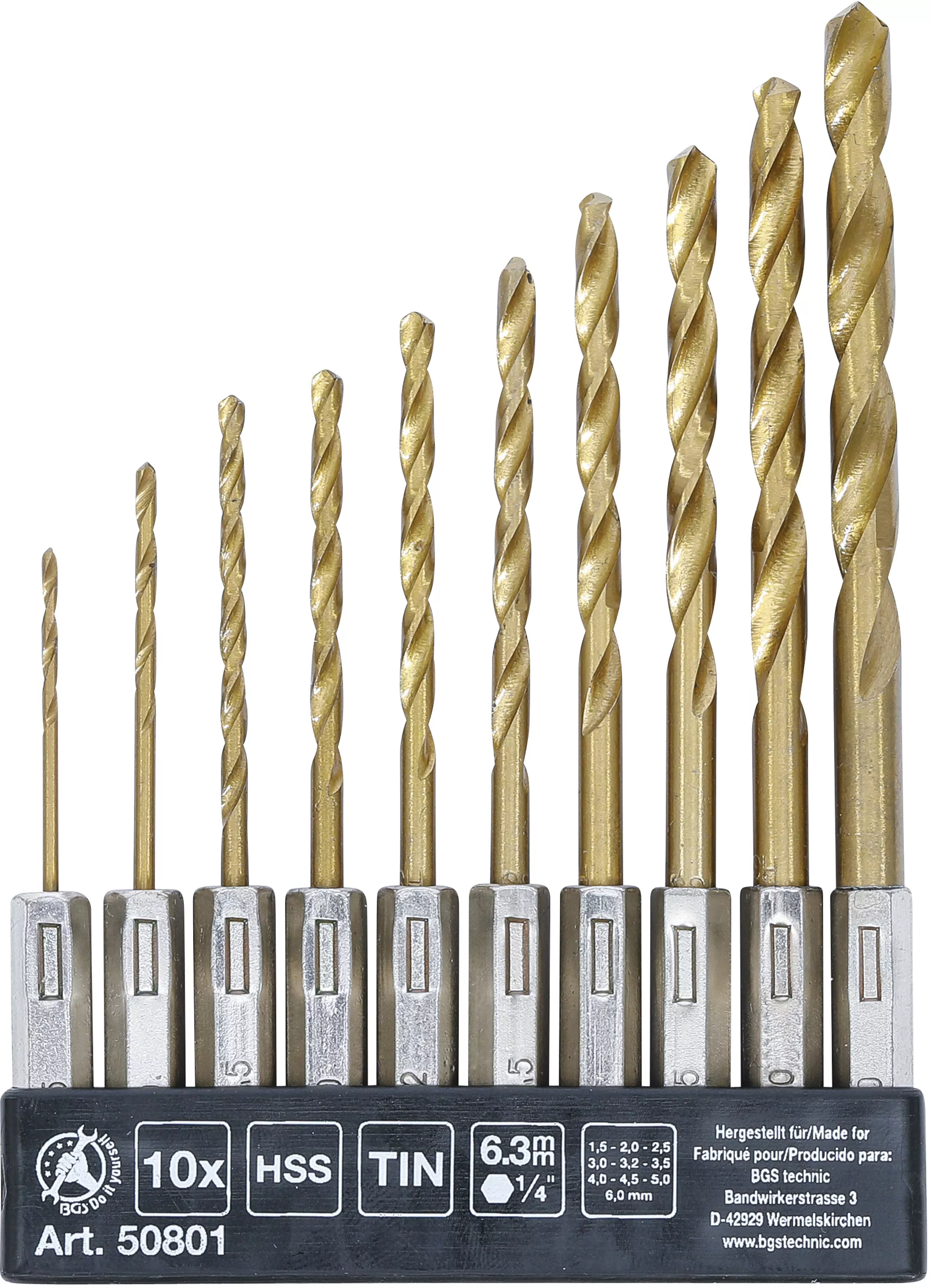 Set burghie HSS | titan-nitrurat | 1,5 - 6 mm | 10 piese [2]