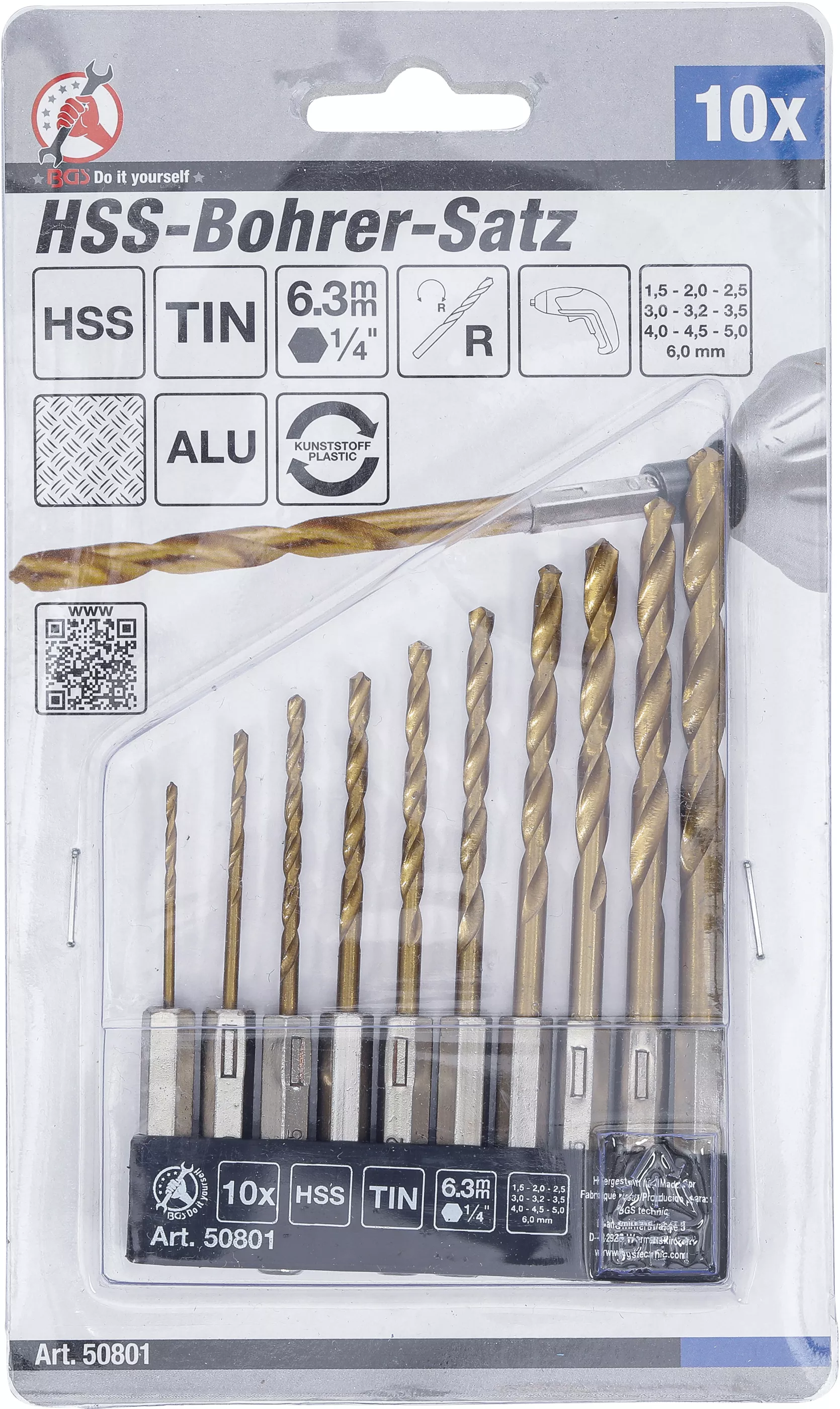 Set burghie HSS | titan-nitrurat | 1,5 - 6 mm | 10 piese [3]