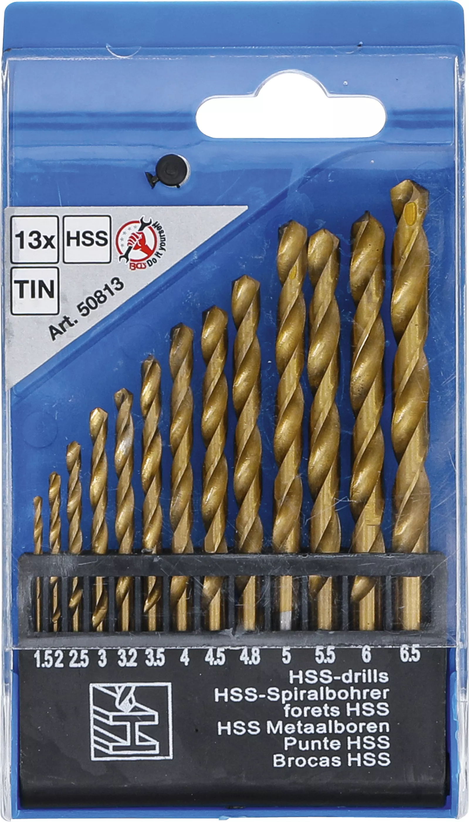 Set burghie spiralate HSS | titan-nitrurat | 1,5 - 6,5 mm | 13 piese [6]