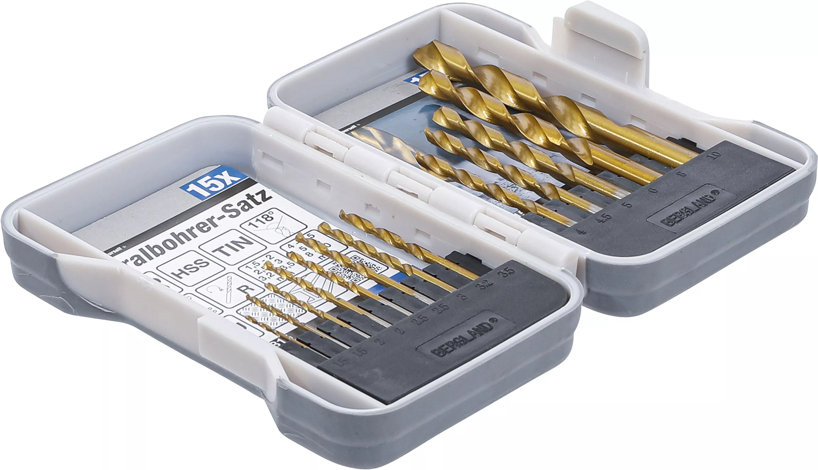 Set burghie spiralate HSS | titan-nitrurat | 1,5 - 10 mm | 15 piese [2]