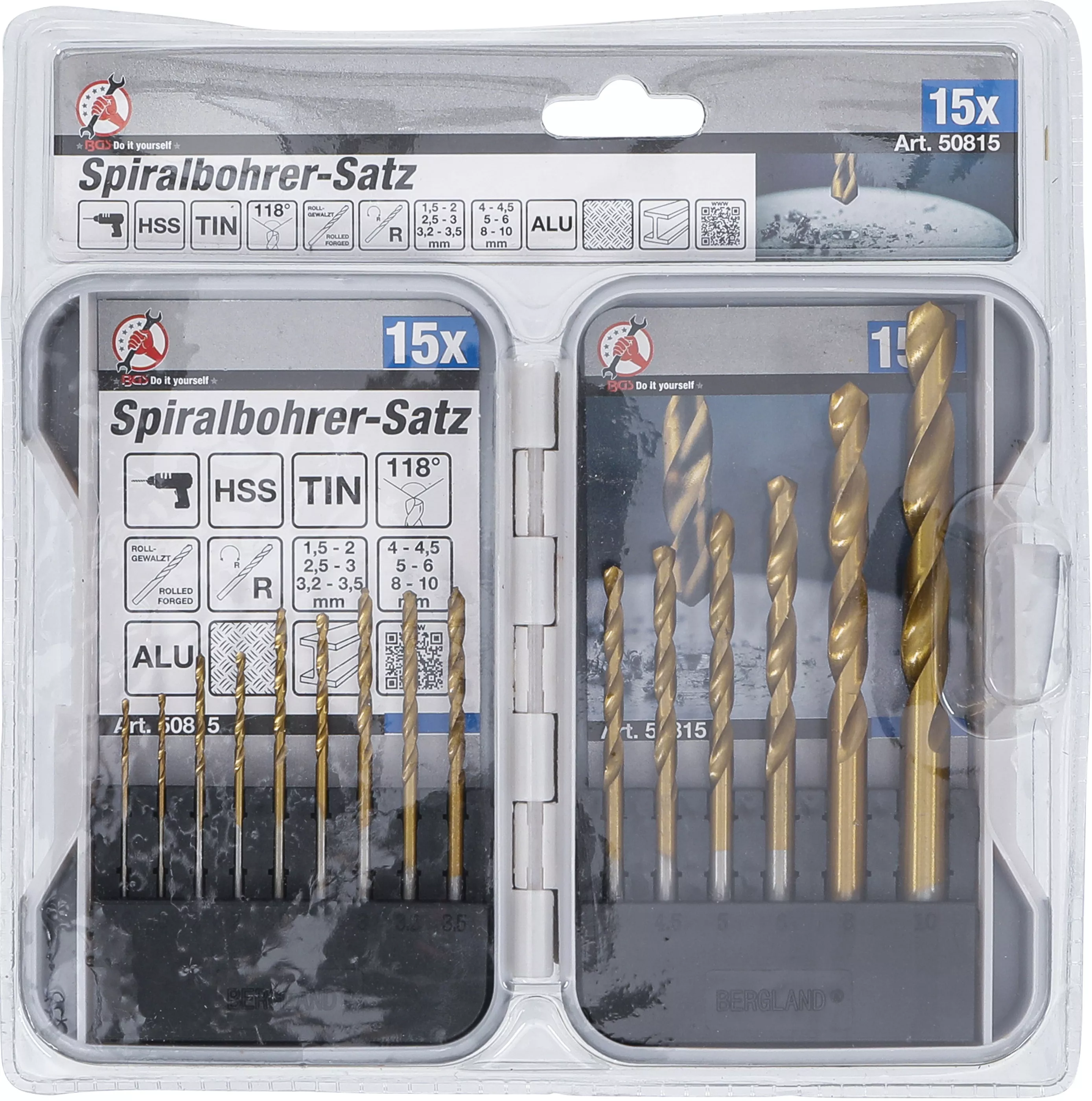 Set burghie spiralate HSS | titan-nitrurat | 1,5 - 10 mm | 15 piese [3]