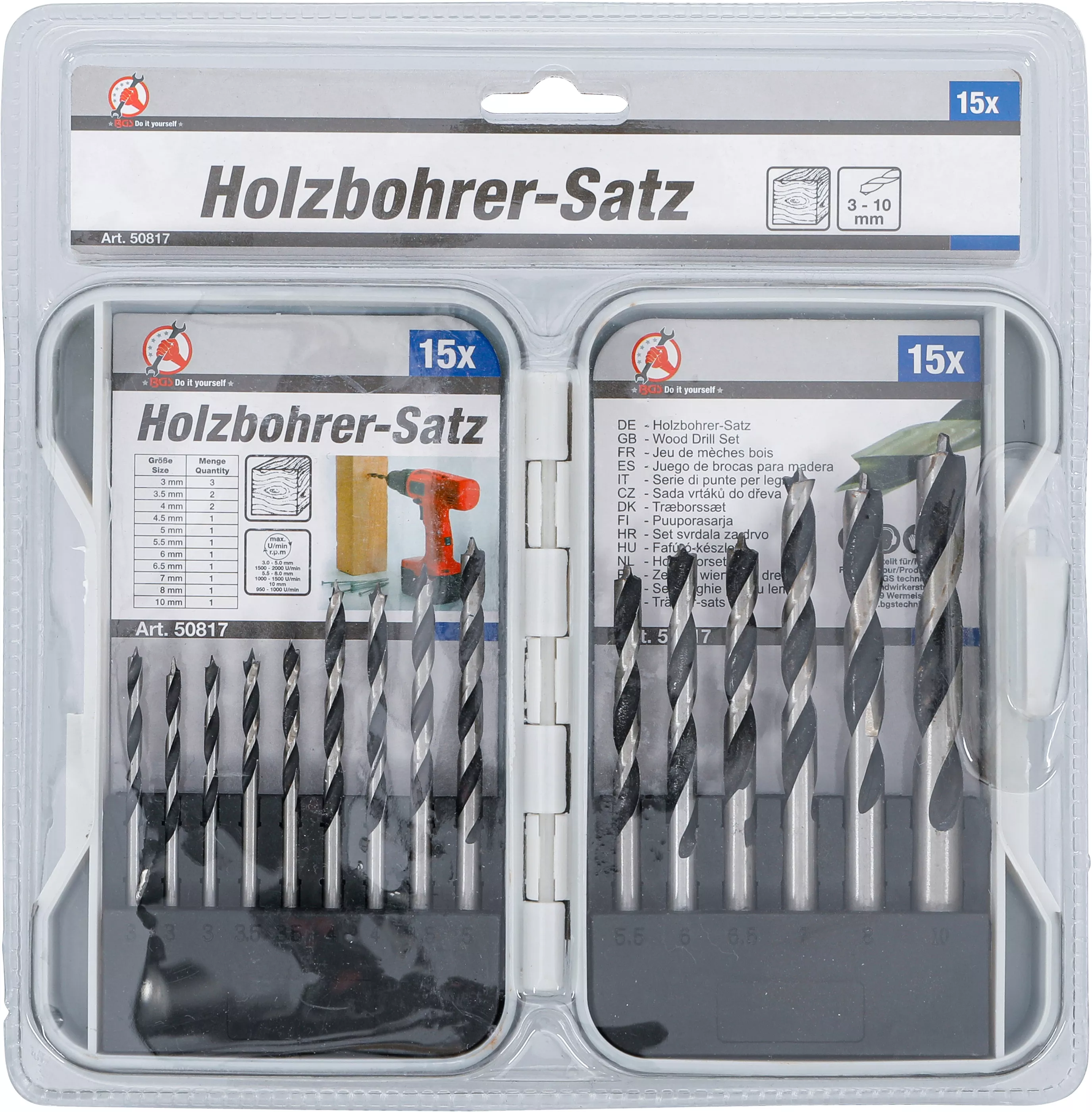 Set burghie pentru lemn | 3 - 10 mm | 15 piese [4]