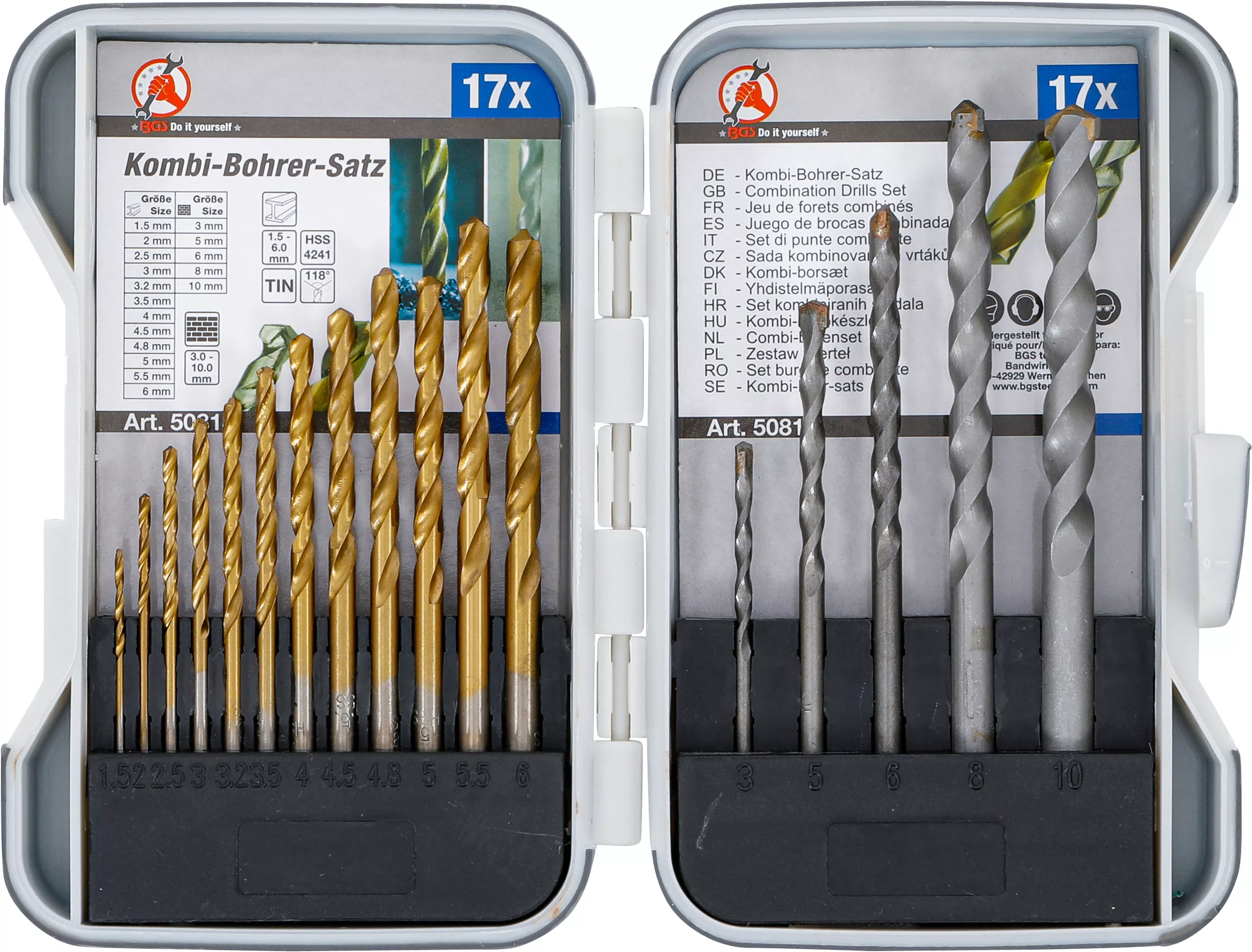 Set burghie combinate | 1,5 - 10 mm | 17 piese [1]