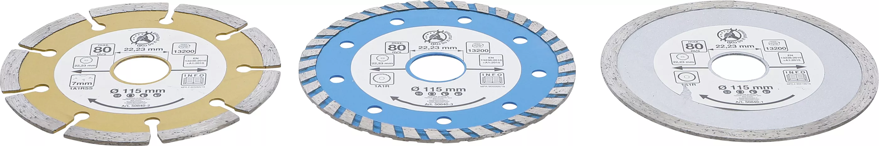 Set discuri de taiere diamantate | Gauri-o 20 mm | o 115 mm | 3 piese [2]