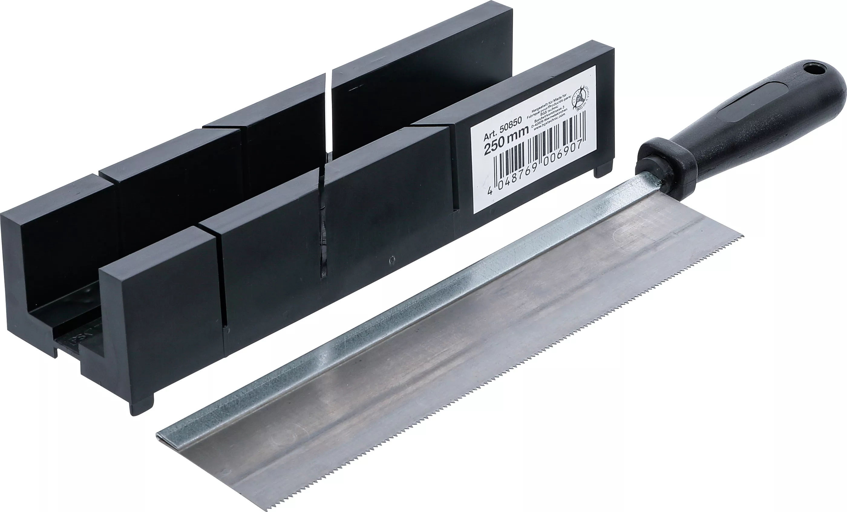 Suport taiere inclinata din plastic | 245 x 65 x 48 mm | cu fierastrau fin [2]
