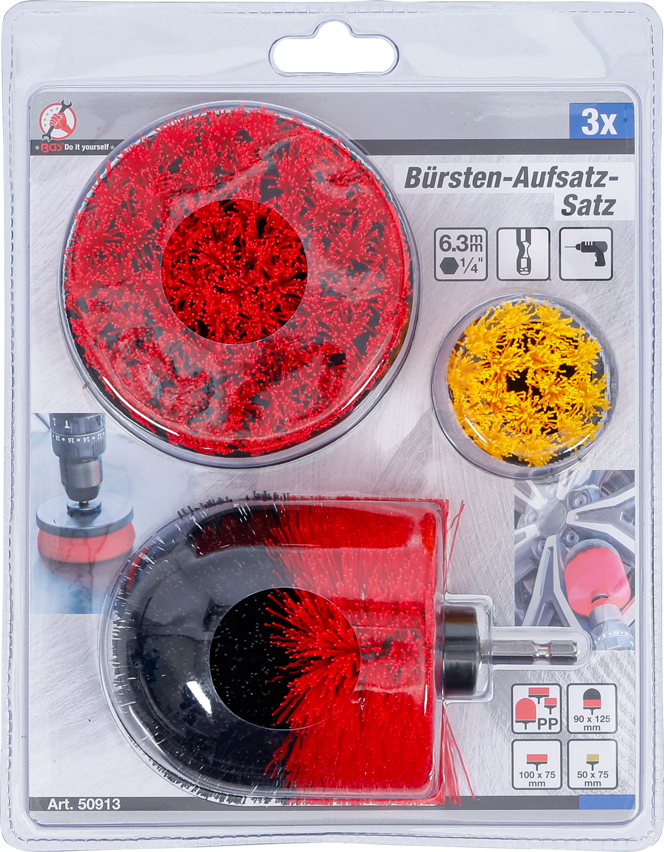 Set capete atasabile perii de sarma | pentru bormasini | 3 piese [5]