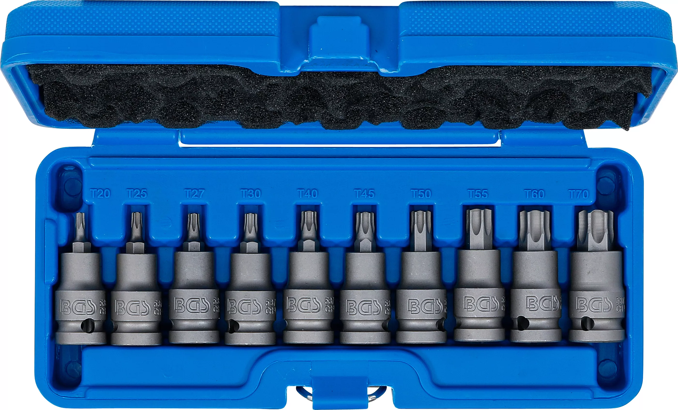 Set capete biti de impact | 12,5 mm (1/2") | Profil T (pentru Torx) T20 - T70 | 10 piese [4]