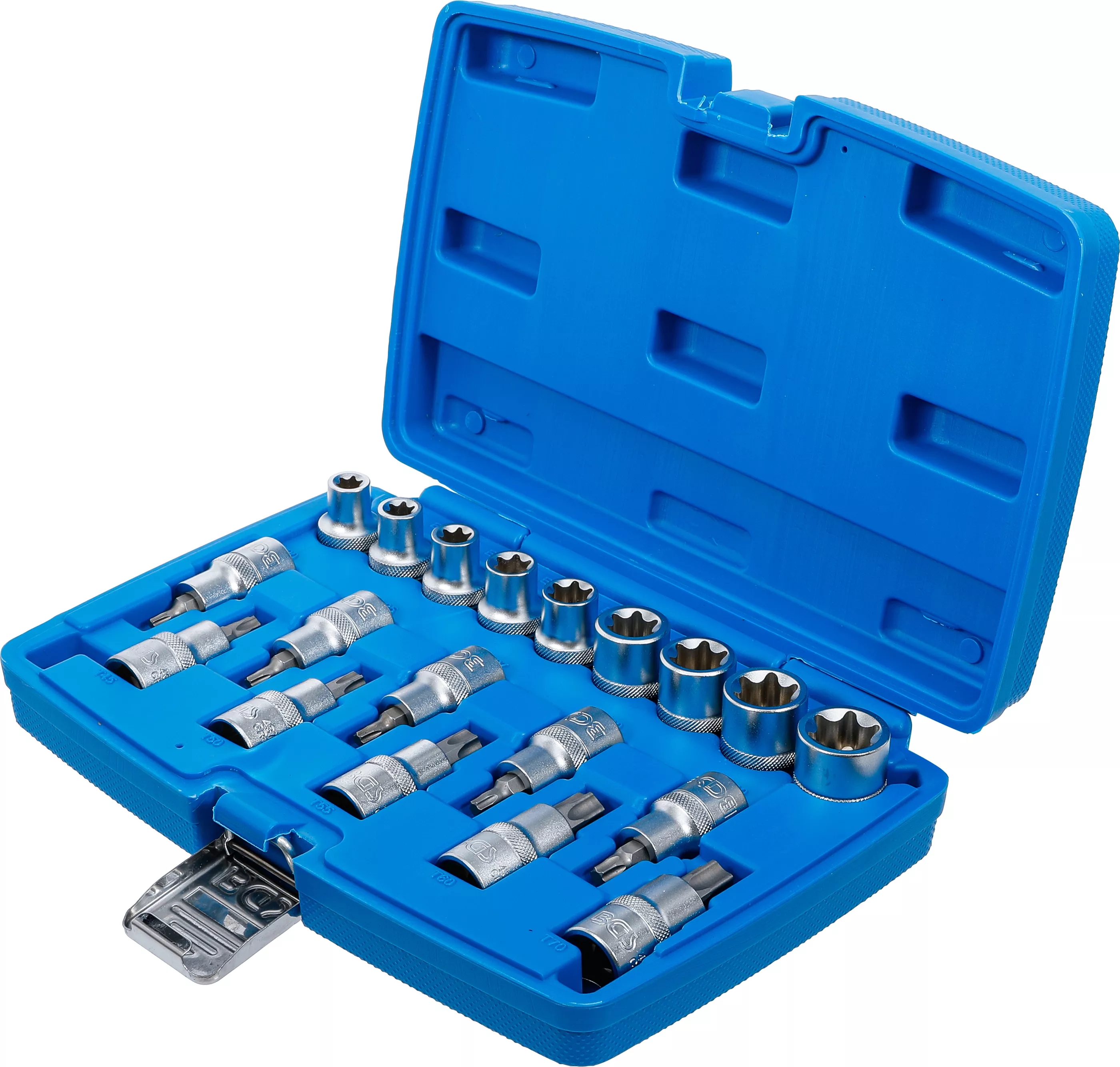 Set biti/chei tubulare | 12,5 mm (1/2") | Profil E / Profil T (pentru Torx) | 19 piese [3]