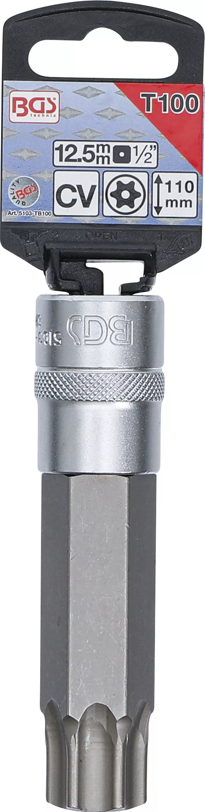 Bit | Lungime 110 mm | 12,5 mm (1/2") | Profil T (pentru Torx) cu gaura T100 [2]