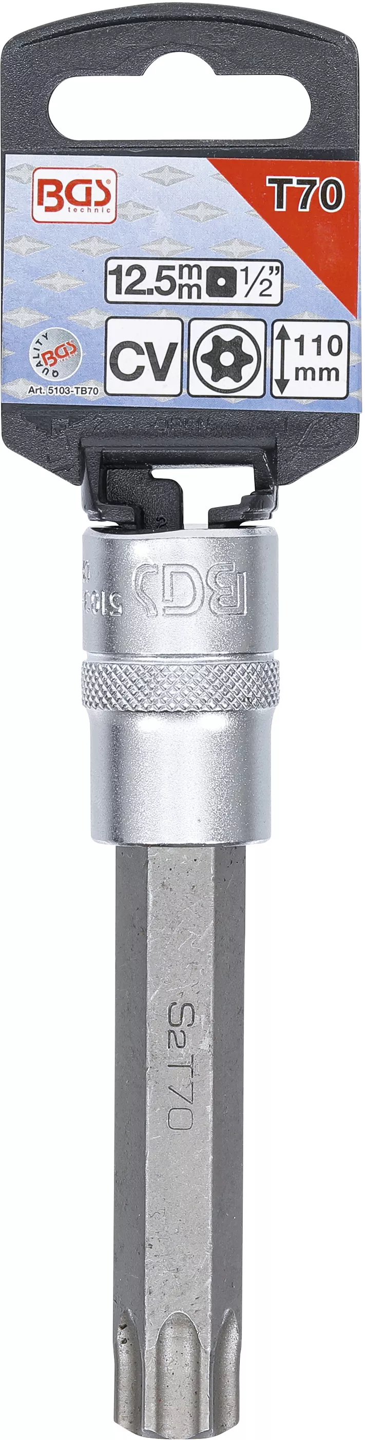 Bit | Lungime 110 mm | 12,5 mm (1/2") | Profil T (pentru Torx) cu gaura T70 [2]