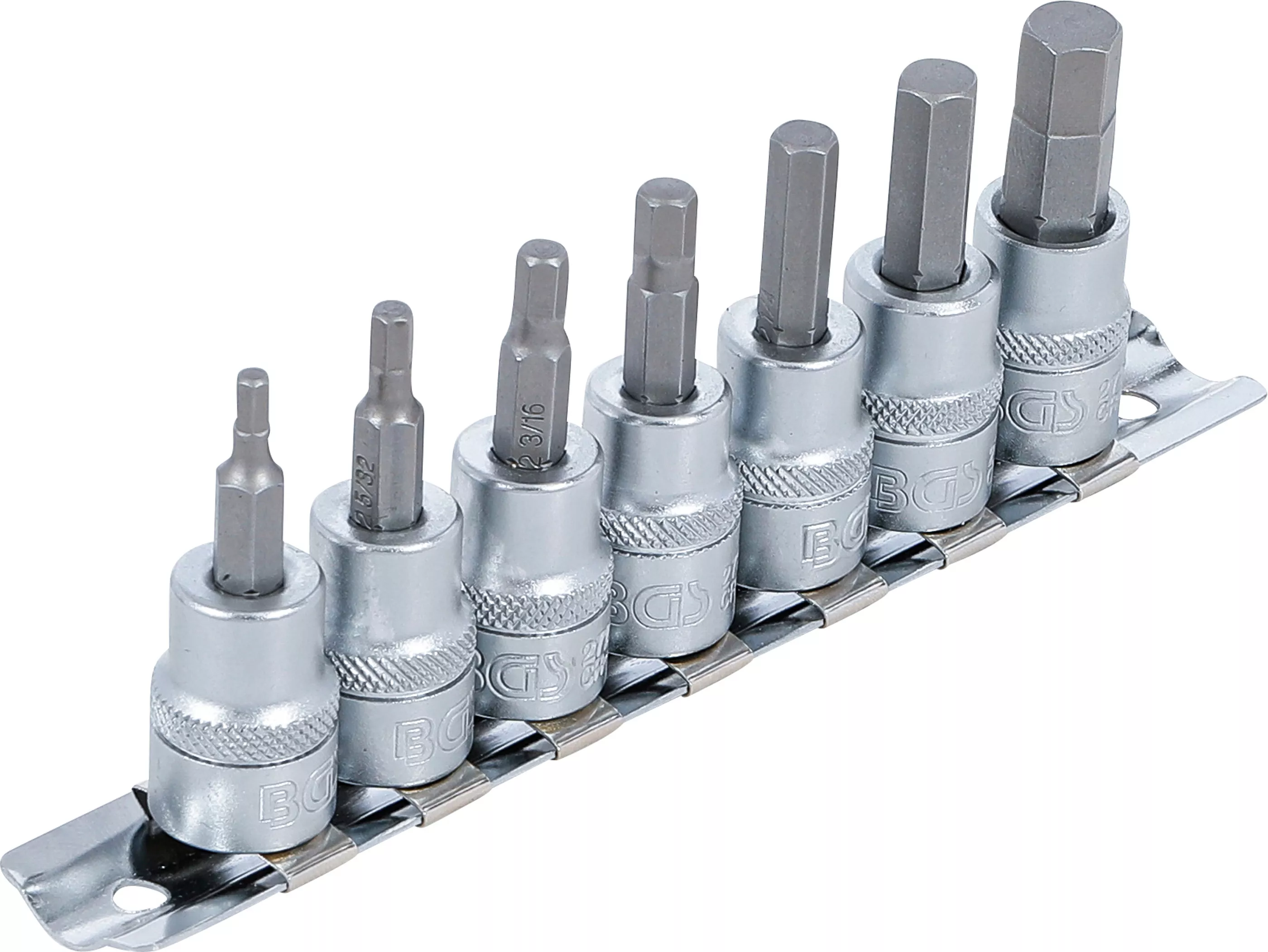 Set biti | 10 mm (3/8") | hexagon interior 1/8 - 3/8" | Marimi in toli | 7 piese [2]