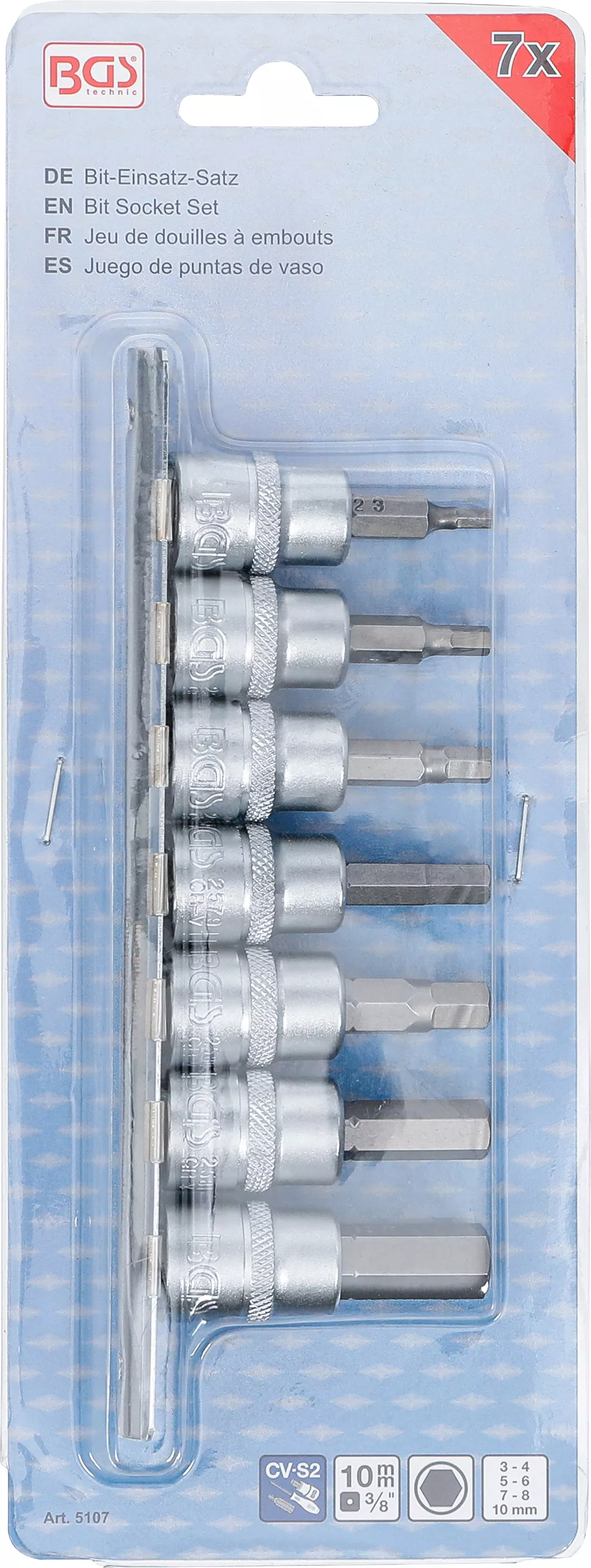 Set biti | 10 mm (3/8") | hexagon interior 3 - 10 mm | 7 piese [3]