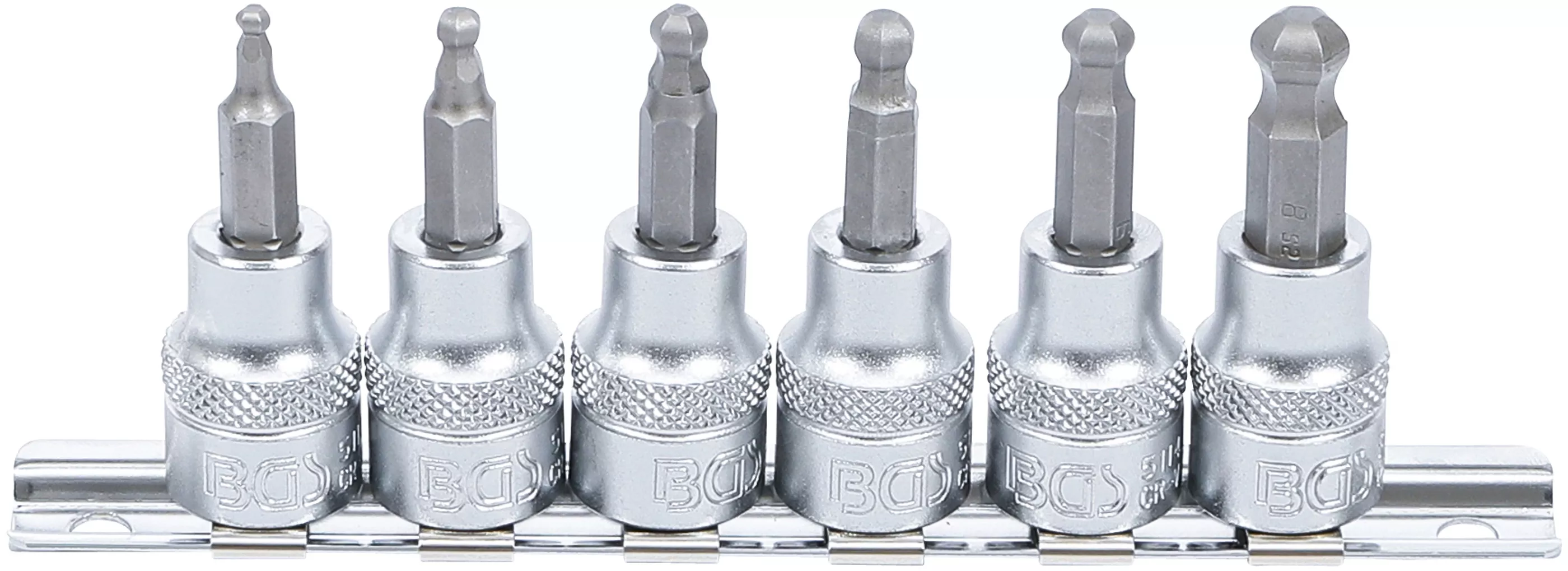 Bituri - Set biti | 10 mm (3/8") | hexagon interior cu cap sferic 3 - 8 mm | 6 piese