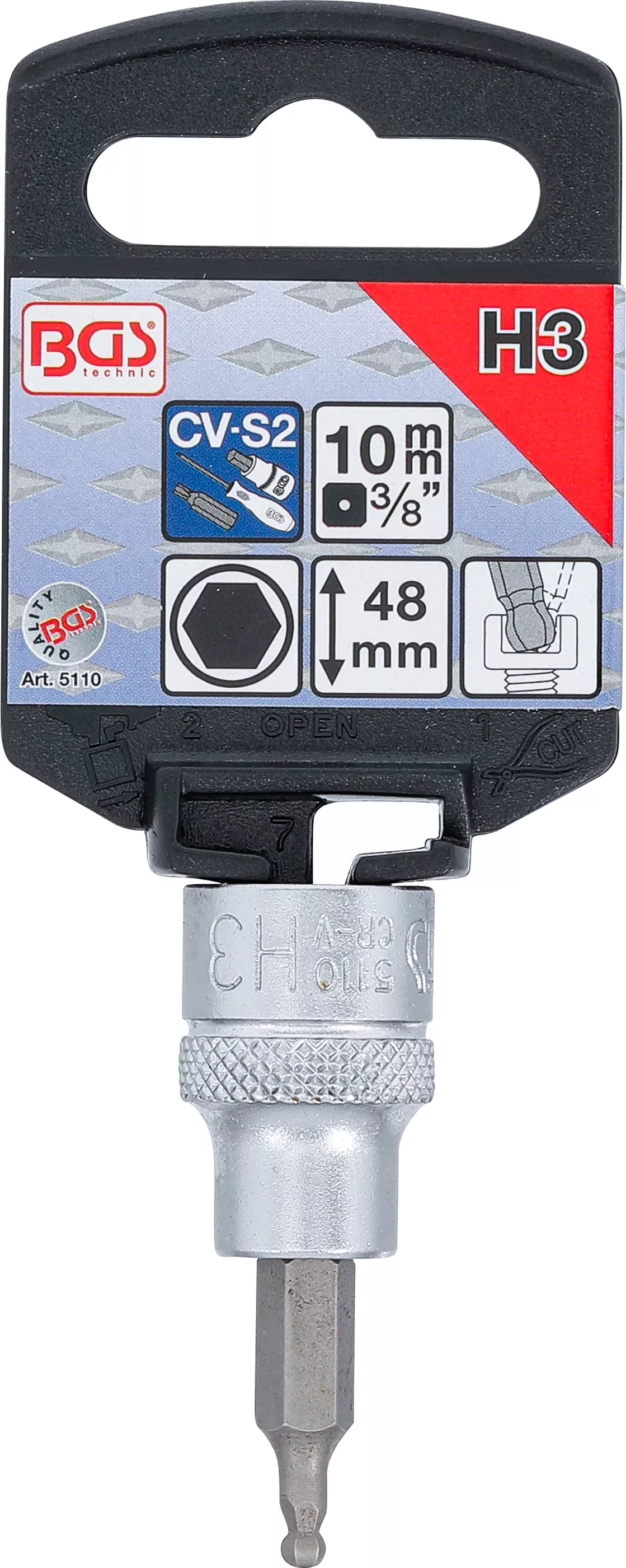 Bit | 10 mm (3/8") | hexagon interior cu cap sferic 3 mm [2]