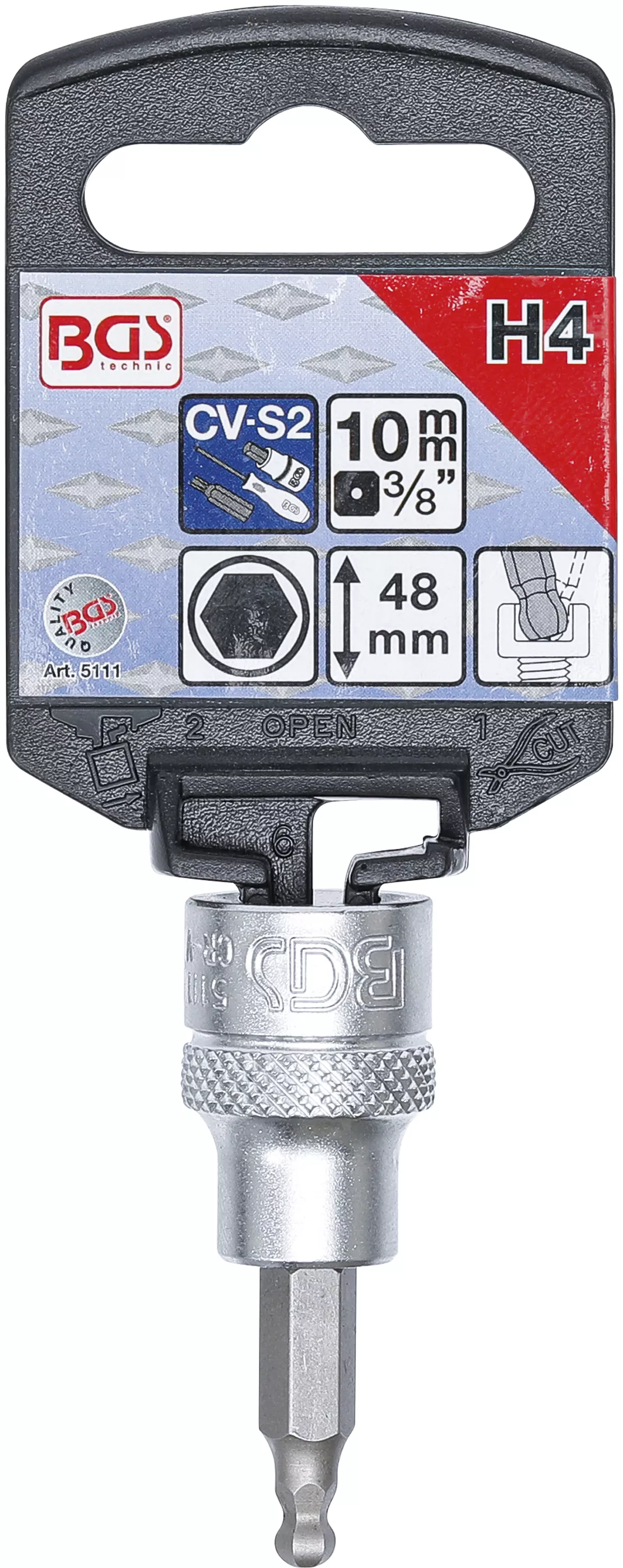 Bit | 10 mm (3/8") | hexagon interior cu cap sferic 4 mm [2]
