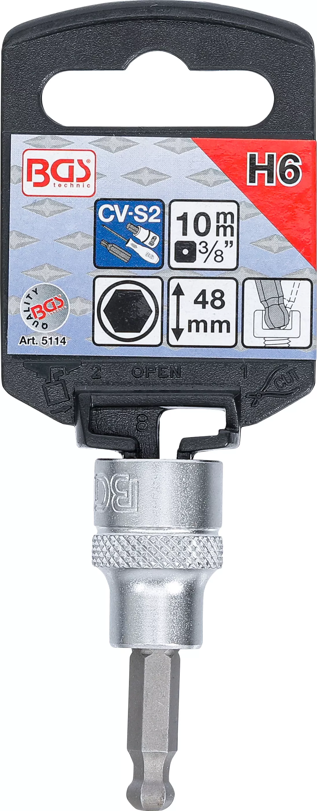 Bit | 10 mm (3/8") | hexagon interior cu cap sferic 6 mm [2]